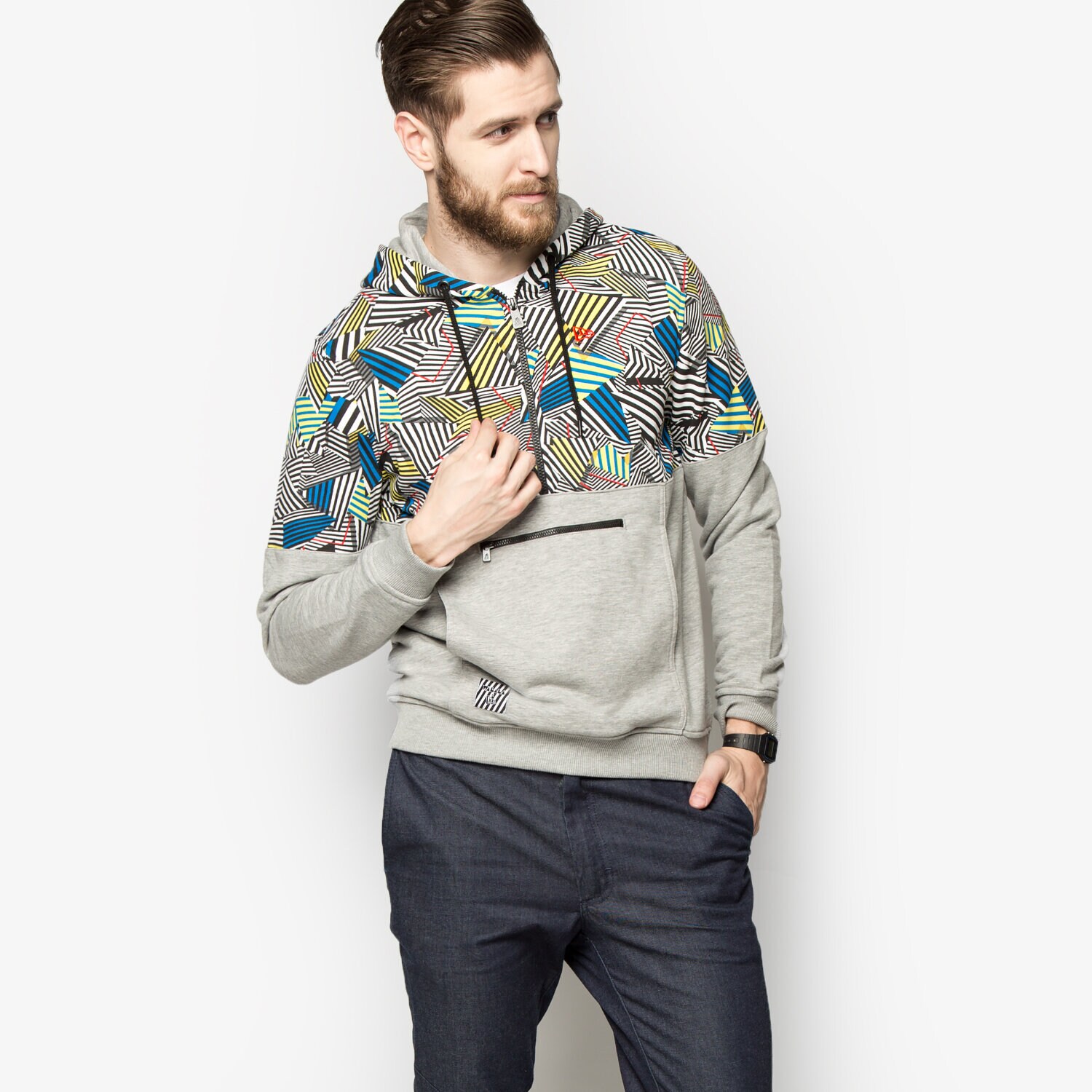 Bluza męska NEW ERA WALALA HZ HOODY 11208601 SZARY