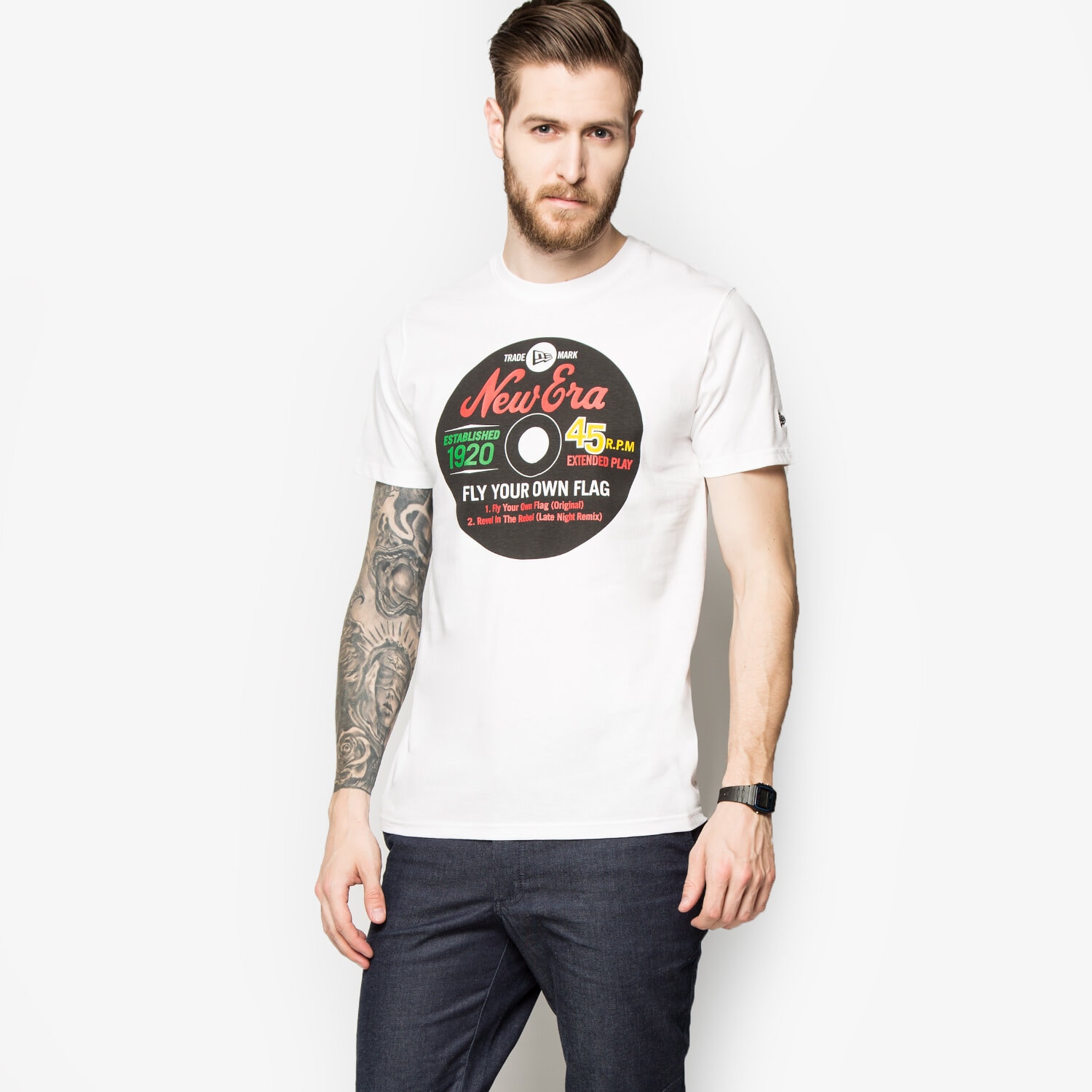Koszulka, t-shirt sportowy męski NEW ERA T-SHIRT VINYL 11276660 BIAŁY