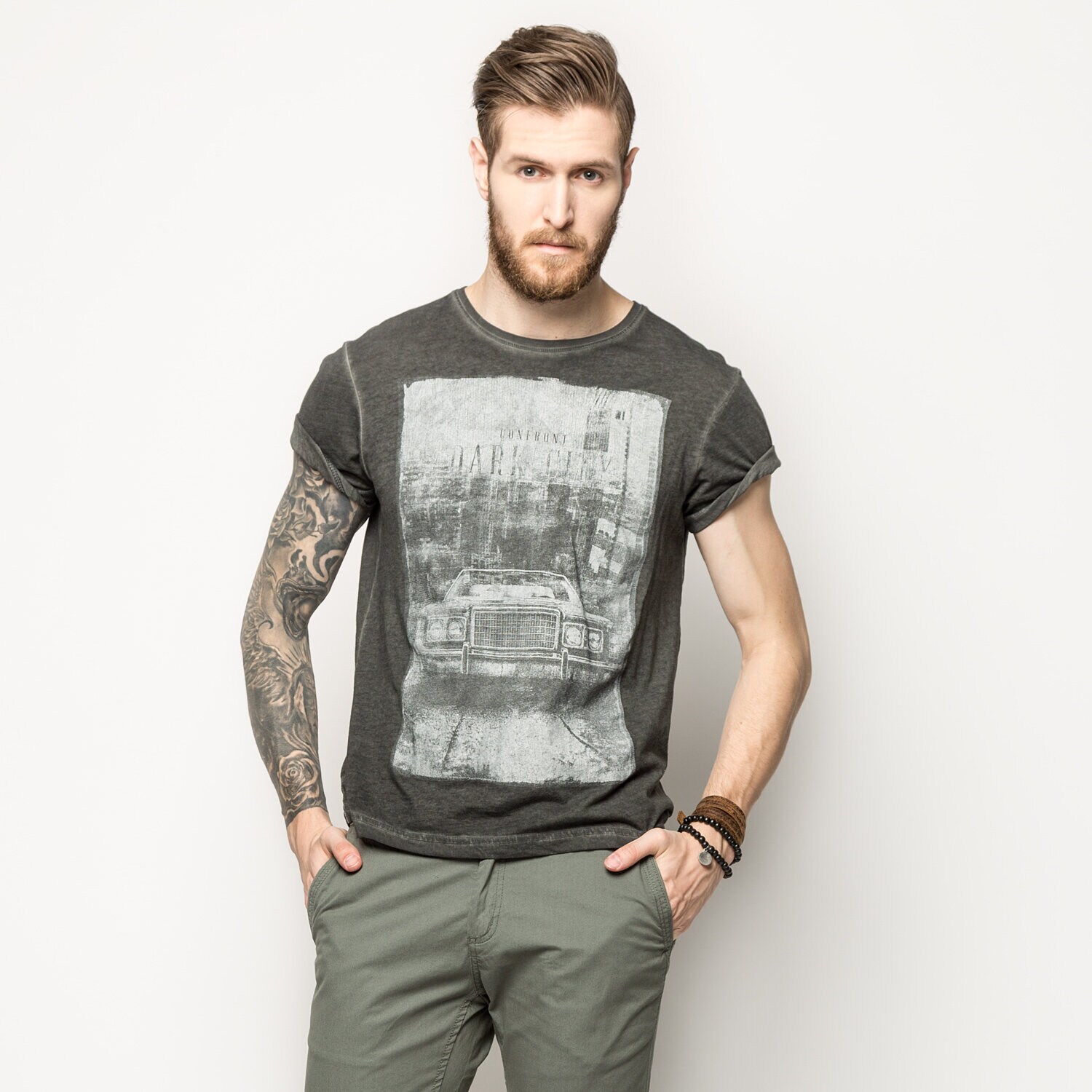 Koszulka, t-shirt sportowy męski CONFRONT T-SHIRT RULES CFV16TSM01001 SZARY