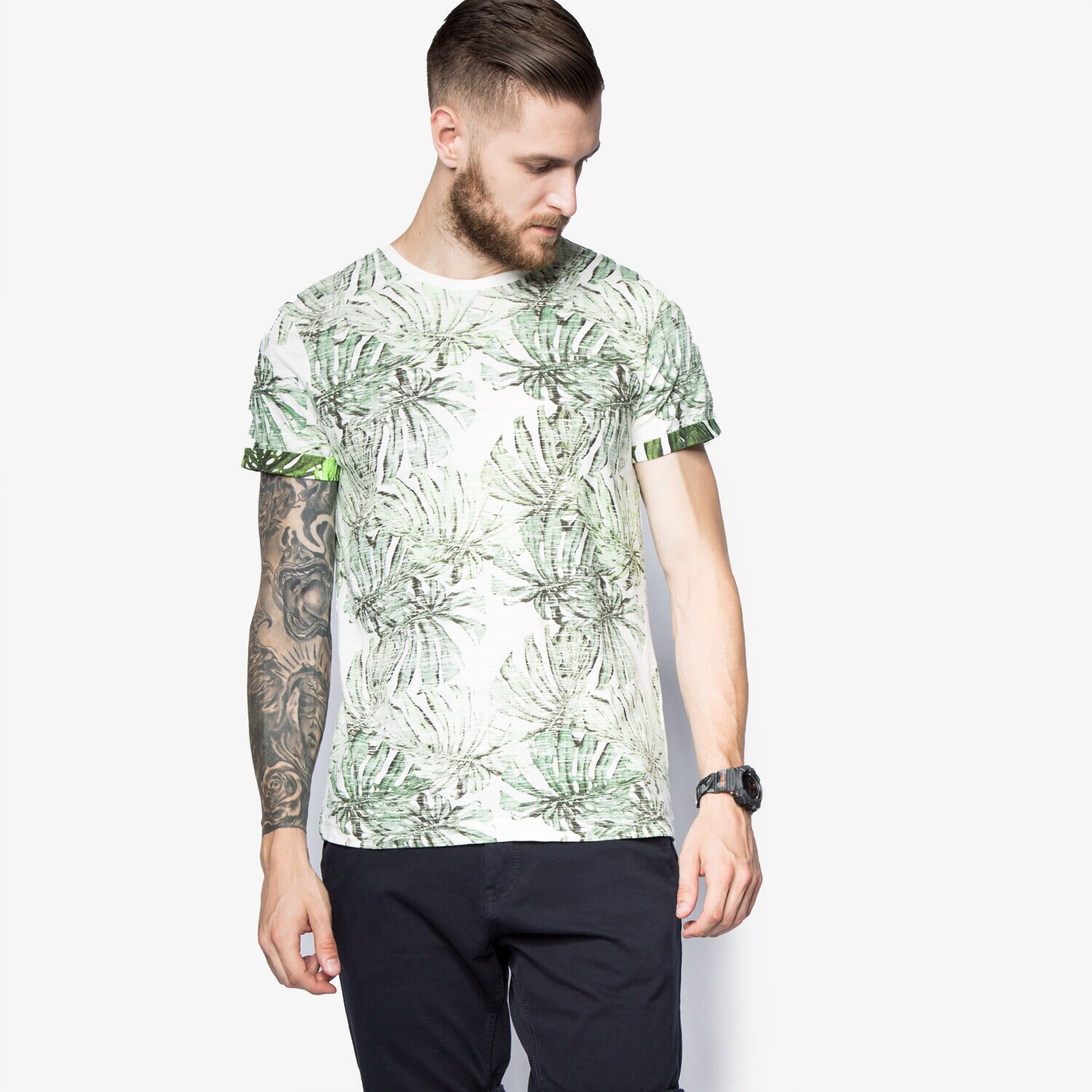 Koszulka, t-shirt sportowy męski CONFRONT T-SHIRT TROPICANA CF16TSMPR017 BIAŁY