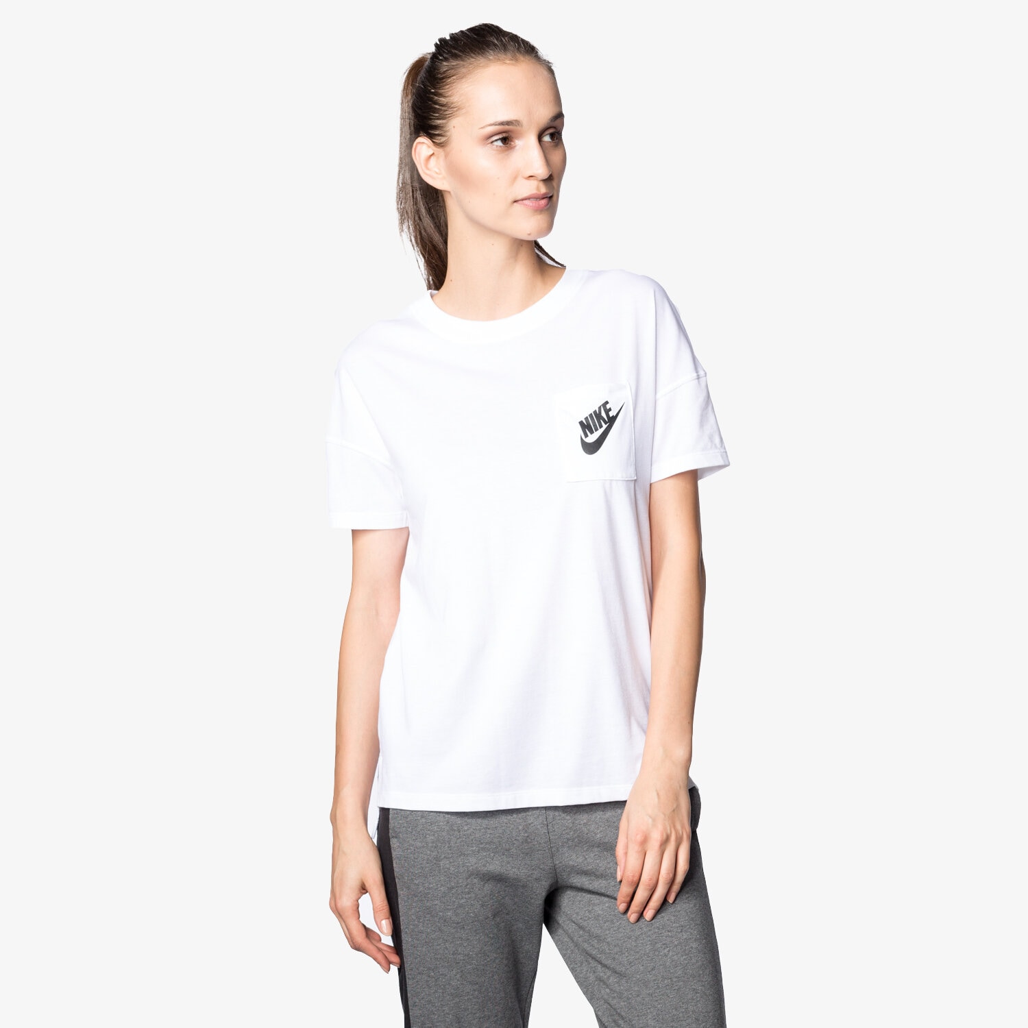 Koszulka, t-shirt damski NIKE T-SHIRT SIGNAL TEE 807232100 BIAŁY