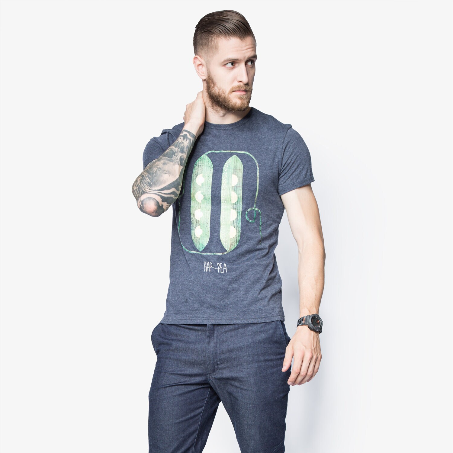 Koszulka, t-shirt sportowy męski CONFRONT T-SHIRT PEA CF16TSM93001 GRANATOWY