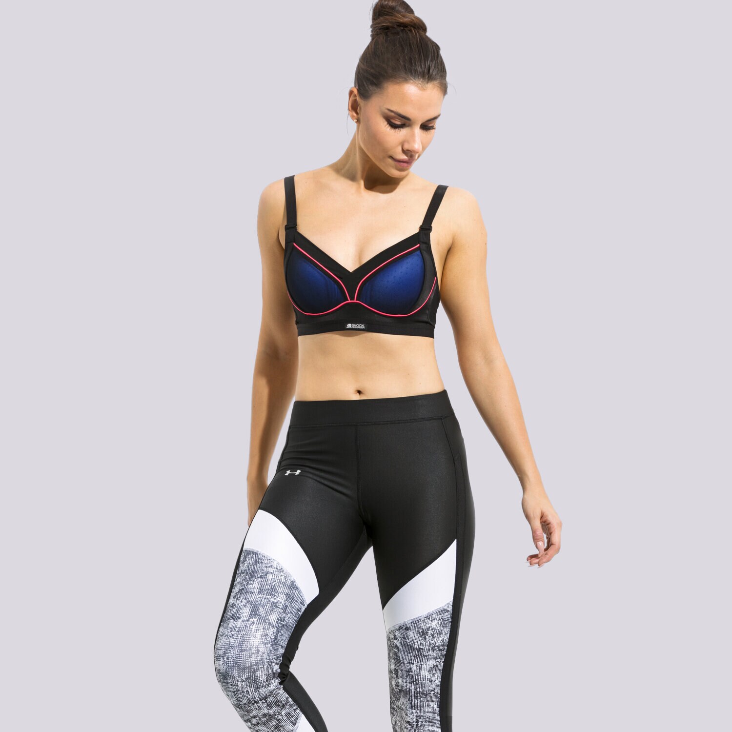 Koszulka, t-shirt damski SHOCK ABSORBER BRA PUSH UP S03Z6BLACKPURPLE CZARNY