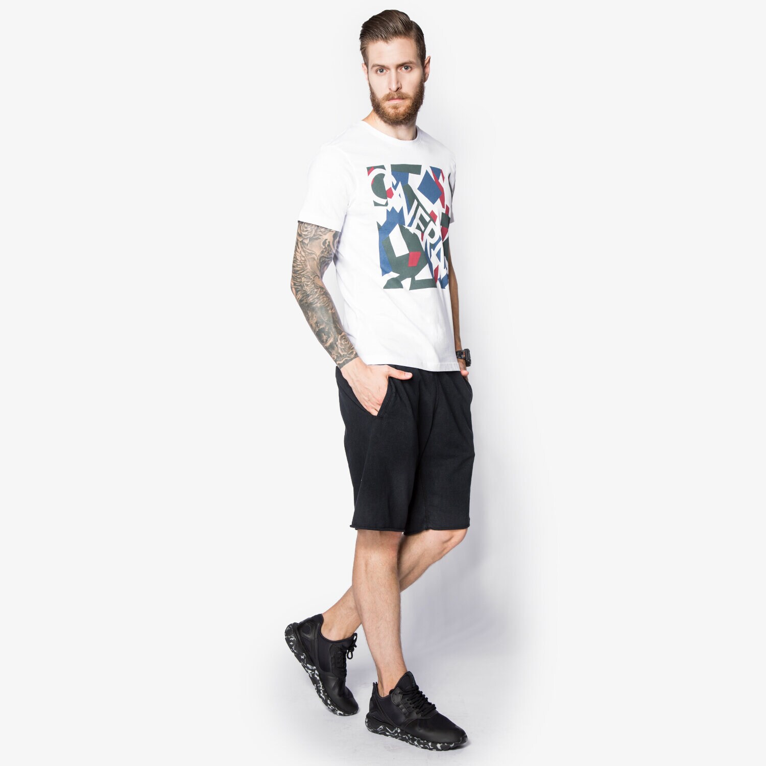 Koszulka, t-shirt sportowy męski CONFRONT T-SHIRT SPINEL CF36TSM14001 BIAŁY