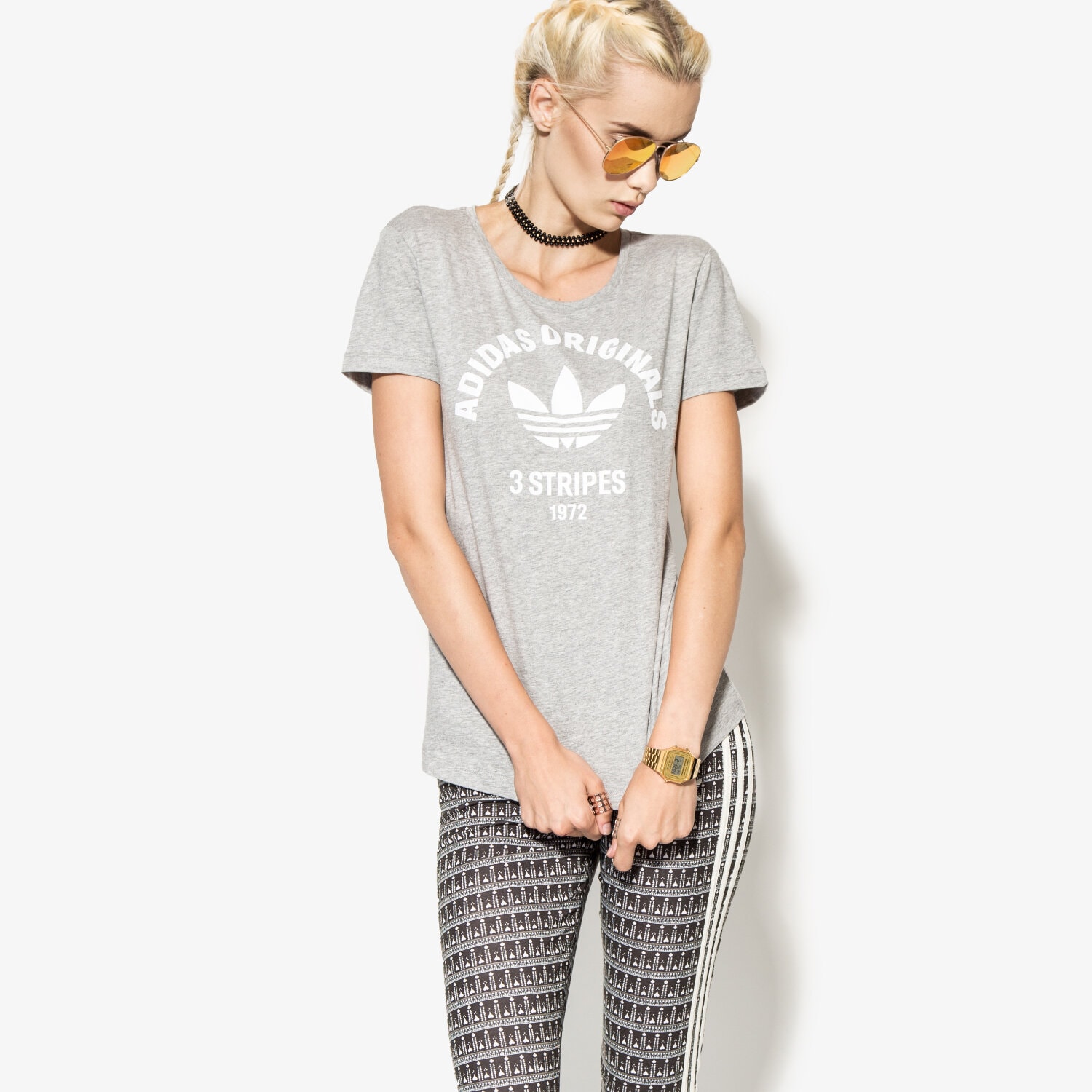 Koszulka, t-shirt damski ADIDAS T-SHIRT T-SHIRT AY6651 SZARY