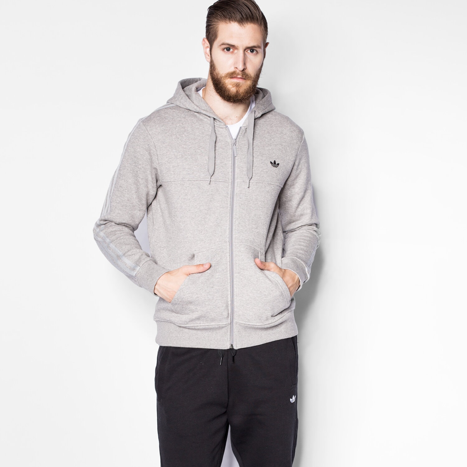 Bluza męska ADIDAS BLUZA CLASSIC TRFL FZ AZ1121 SZARY