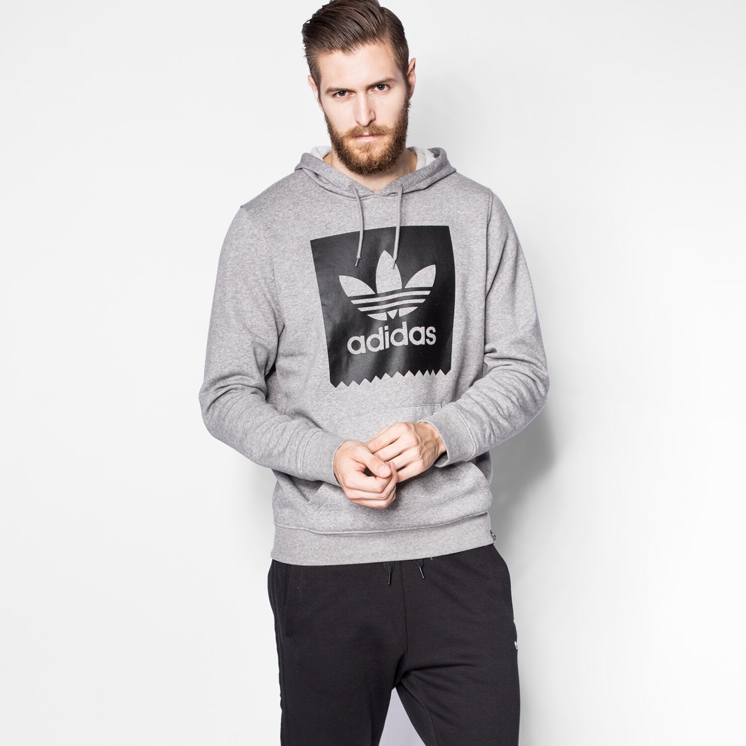 Bluza męska ADIDAS BLUZA BLKBRD BASIC HD AY8886 SZARY