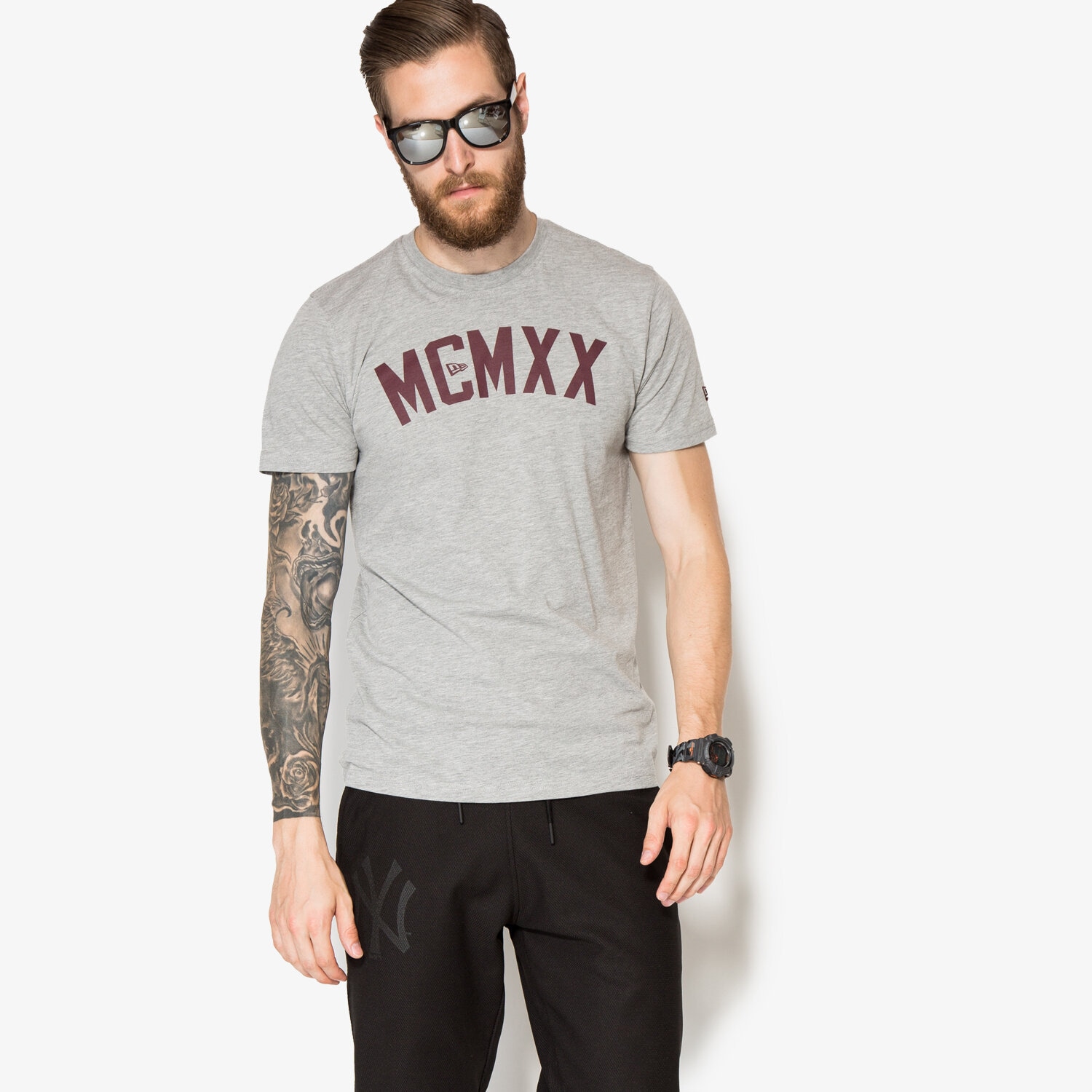 Koszulka, t-shirt sportowy męski NEW ERA KOSZULKA MCMXX TEE 11278252 SZARY