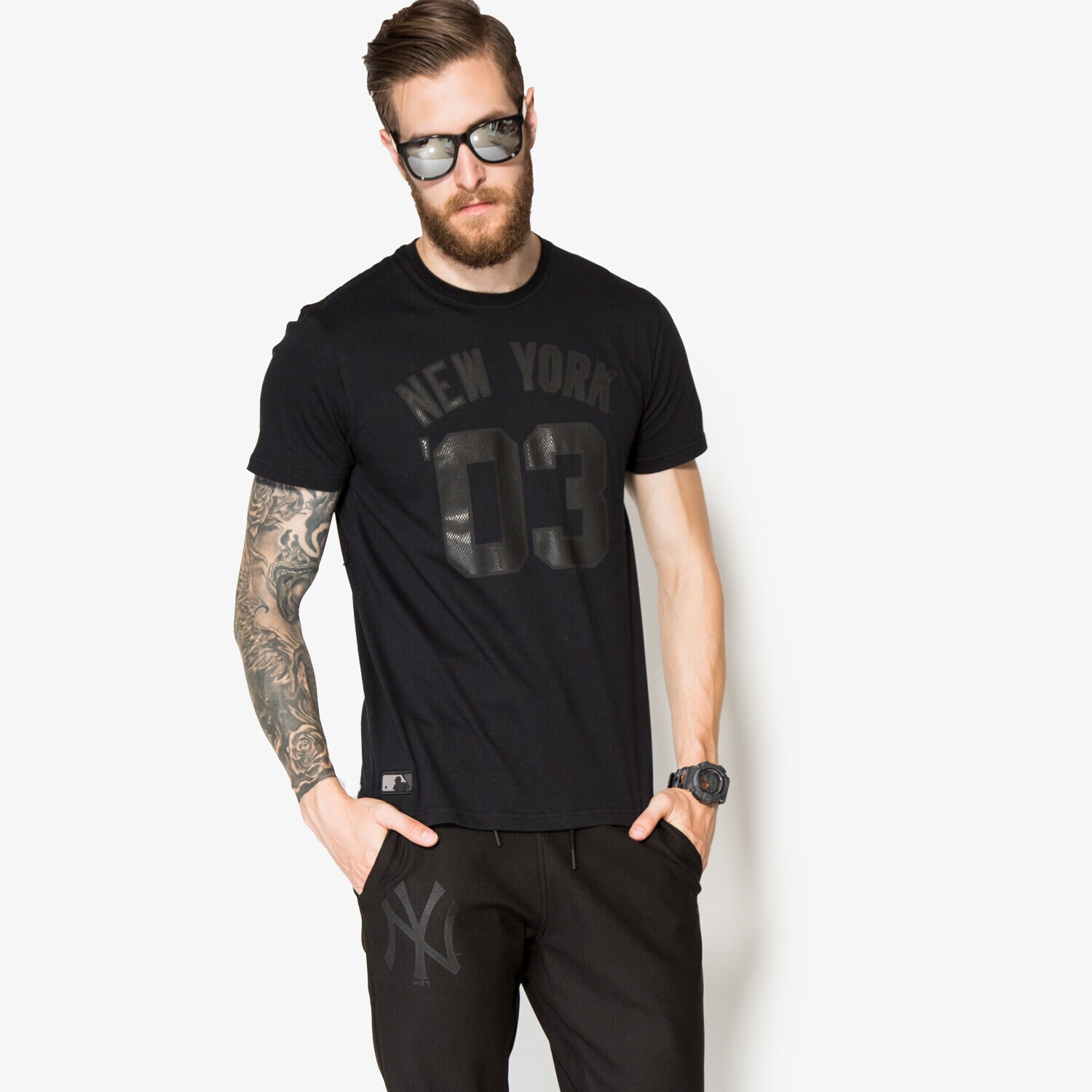 Koszulka, t-shirt sportowy męski NEW ERA KOSZULKA MLB REMIX NO TEE 11278329 CZARNY