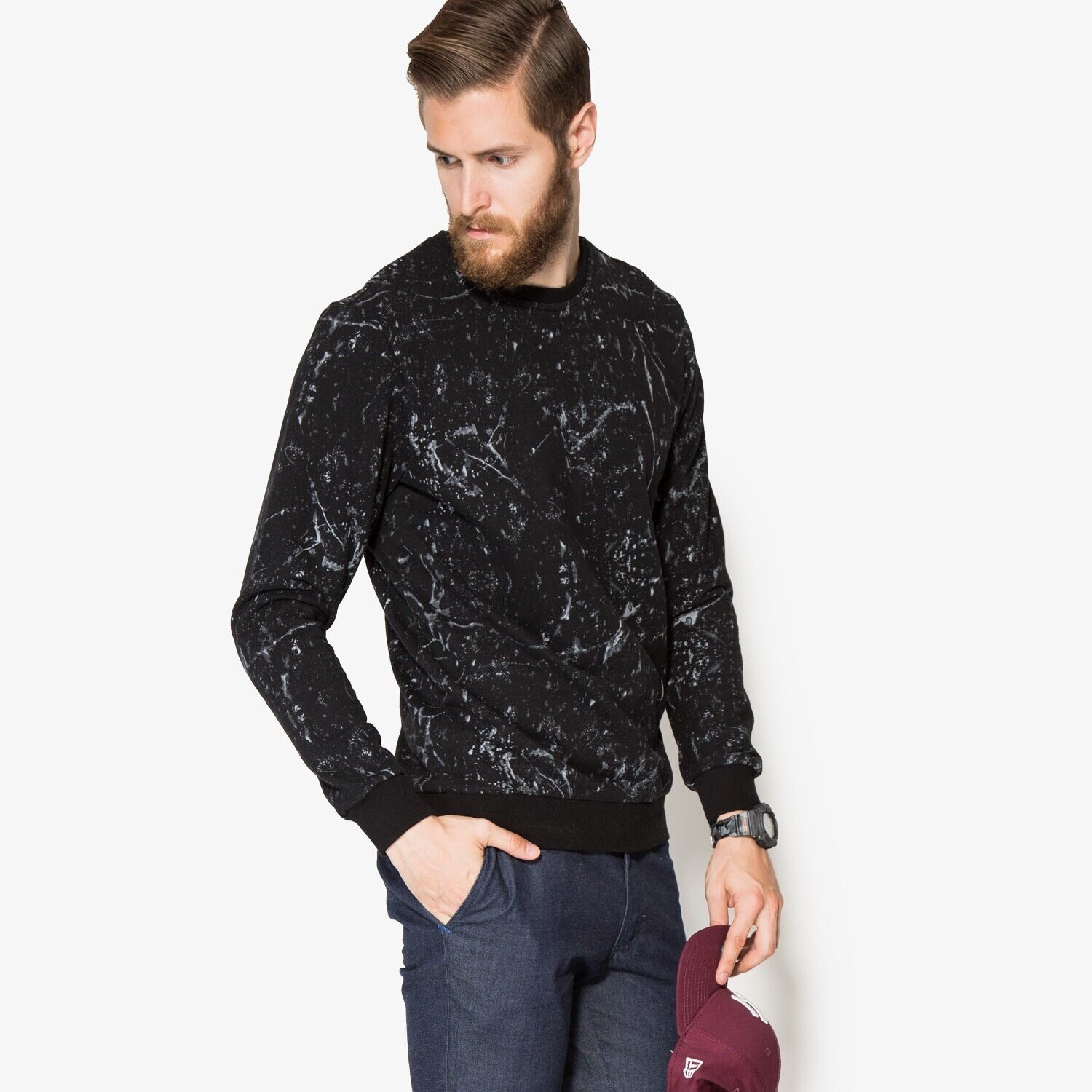 Bluza męska CONFRONT BLUZA QUARTZ CF36BLM09002 CZARNY
