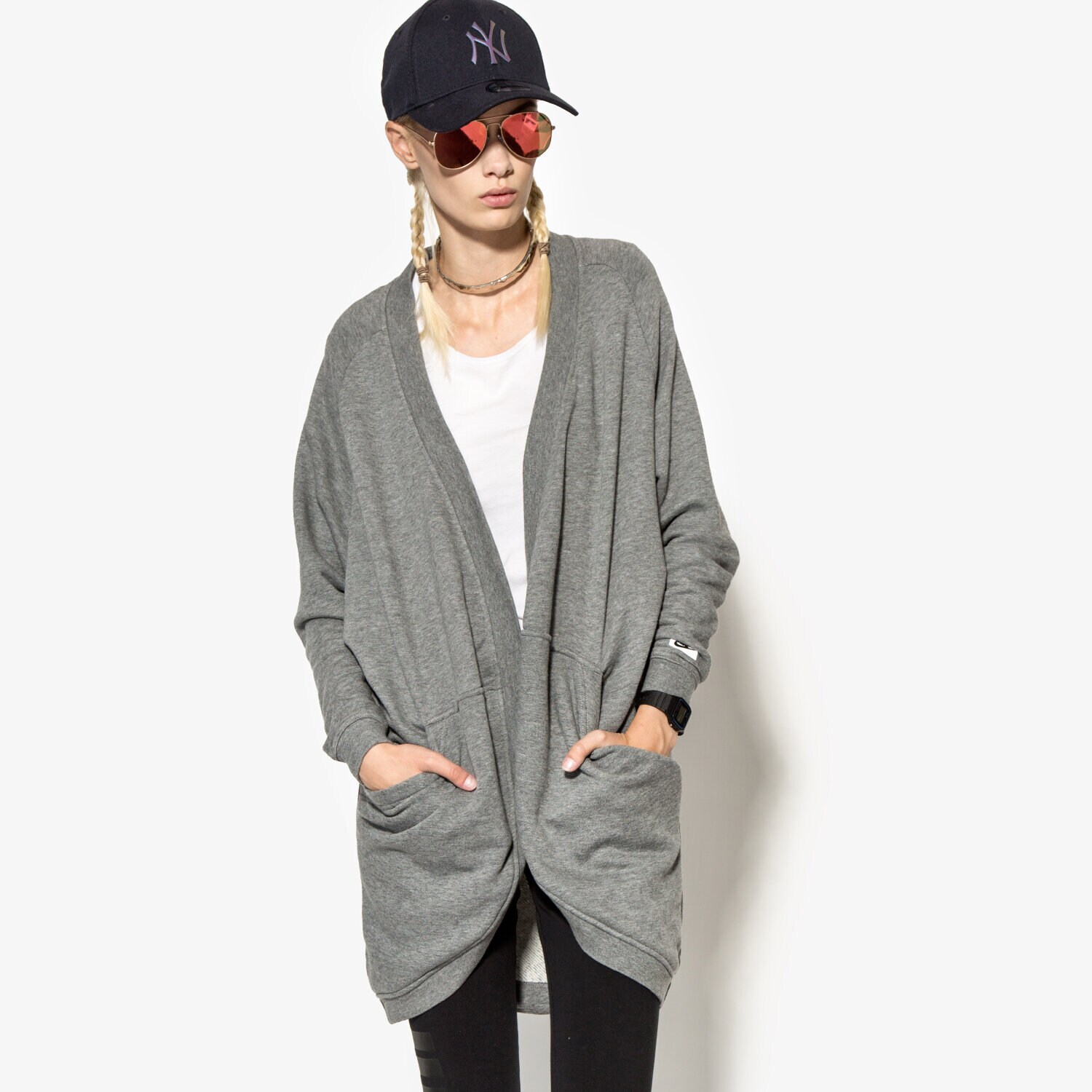 Bluza damska NIKE BLUZA W NSW MDRN CRDGN 805523091 SZARY