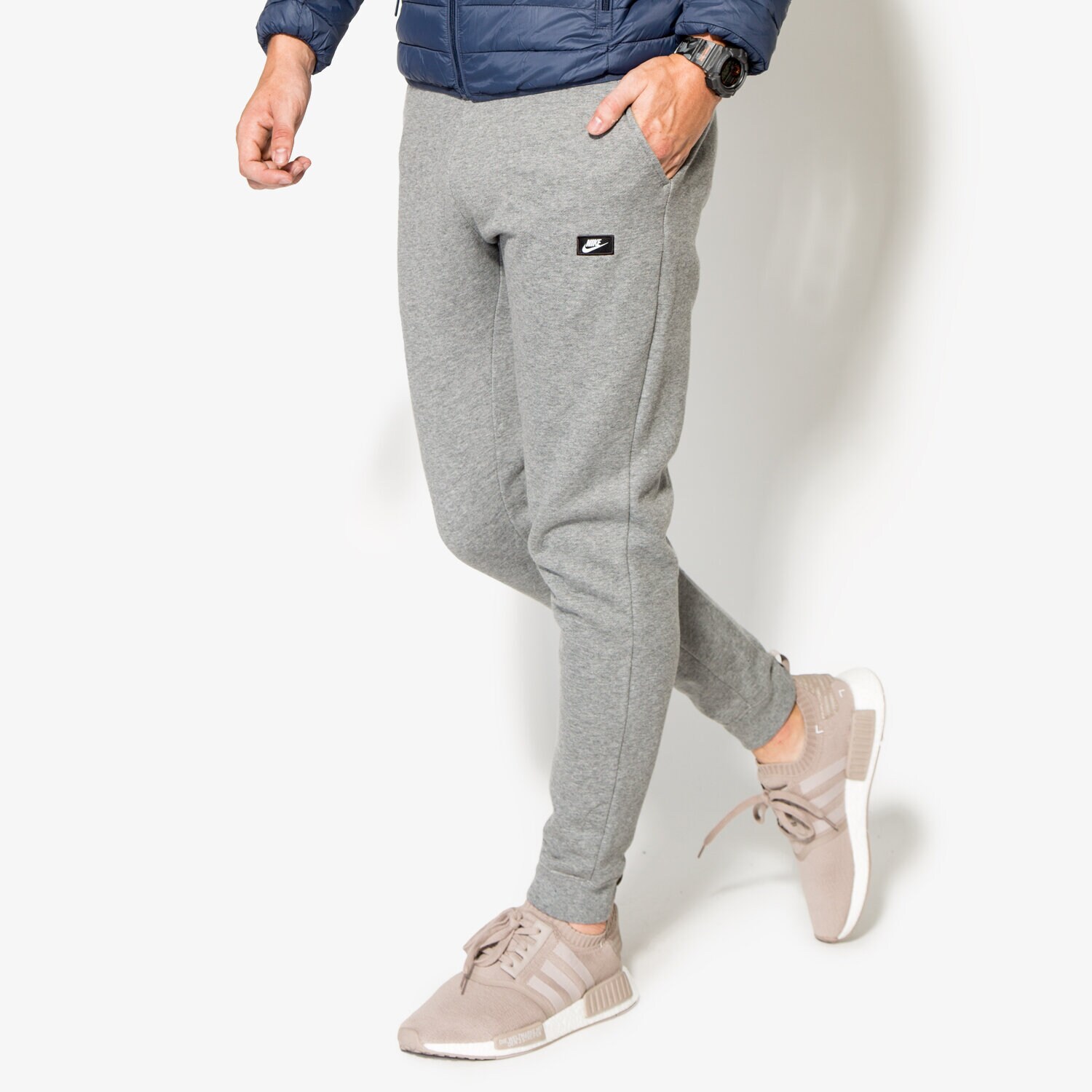Spodnie sportowe męskie NIKE SPODNIE M NSW MODERN JOGGER FLC 835862091 SZARY