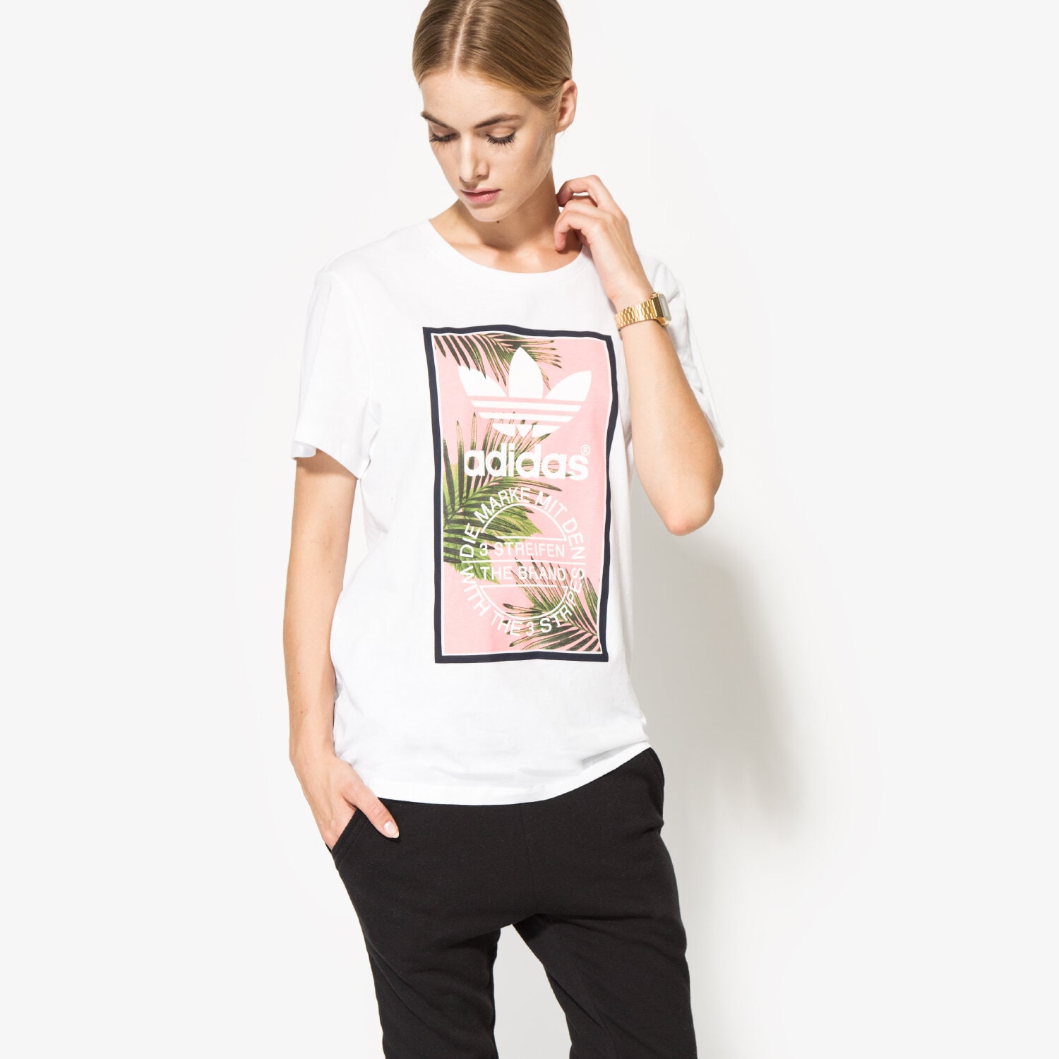 Koszulka, t-shirt damski ADIDAS T-SHIRT TL BF TEE AY6677 BIAŁY