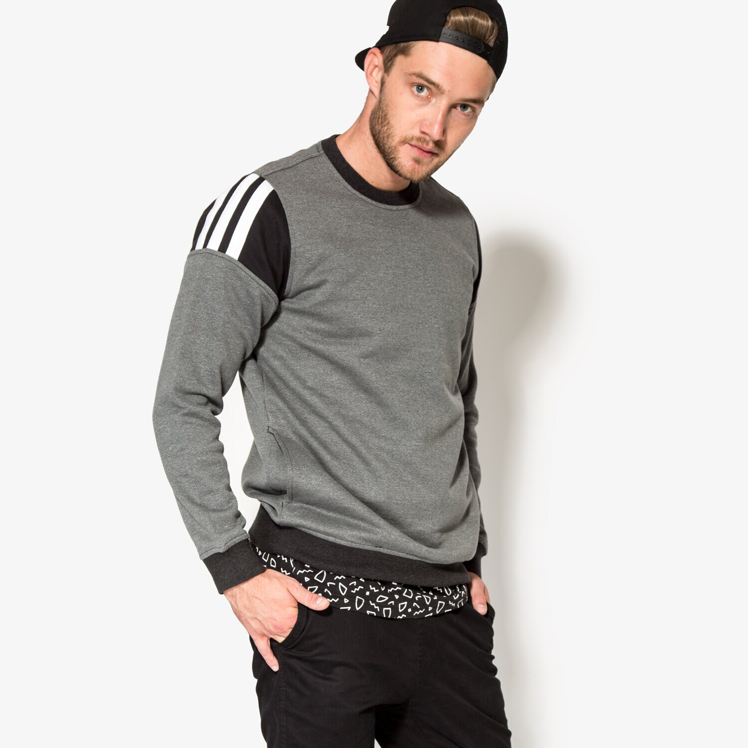 Bluza męska ADIDAS BLUZA CREWNECK ELEVAT AY8729 SZARY
