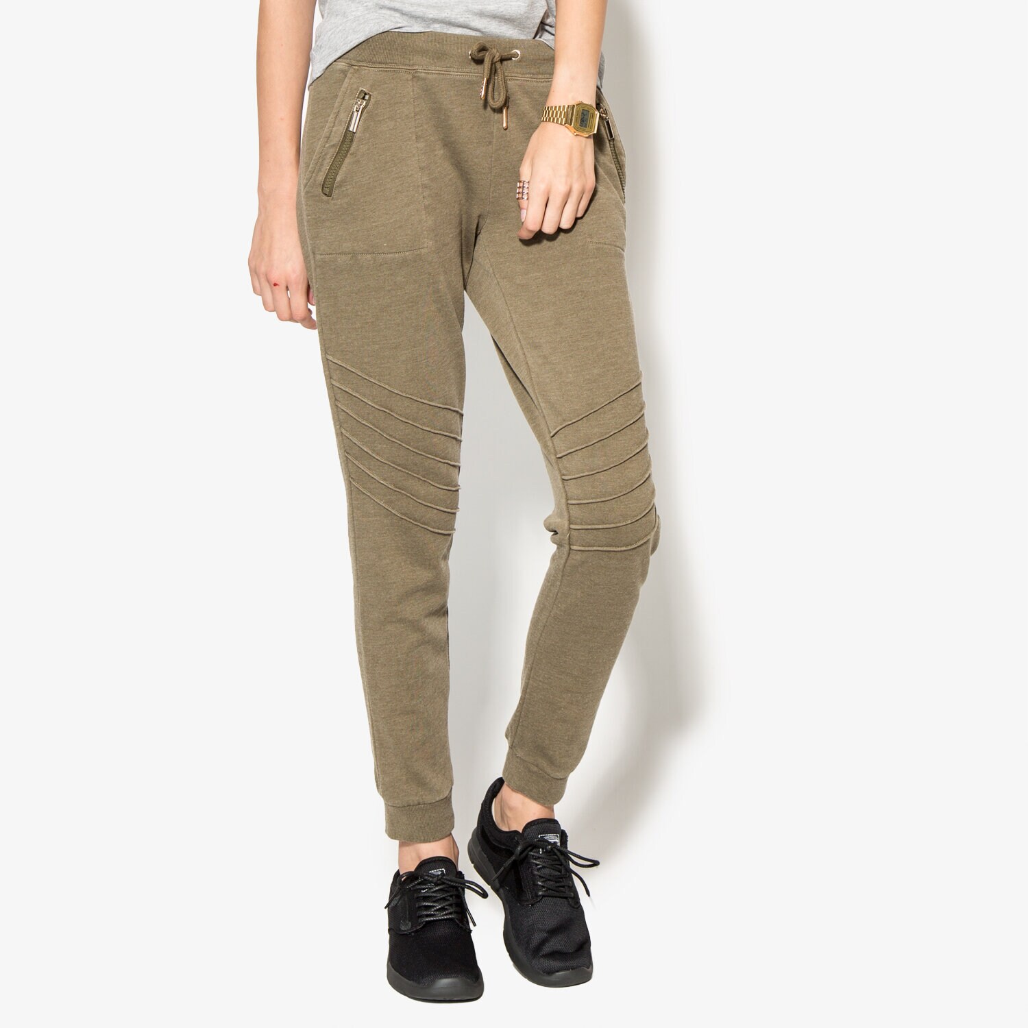 Spodnie sportowe damskie CONFRONT SPODNIE PROPUS CF36SPD11001 KHAKI