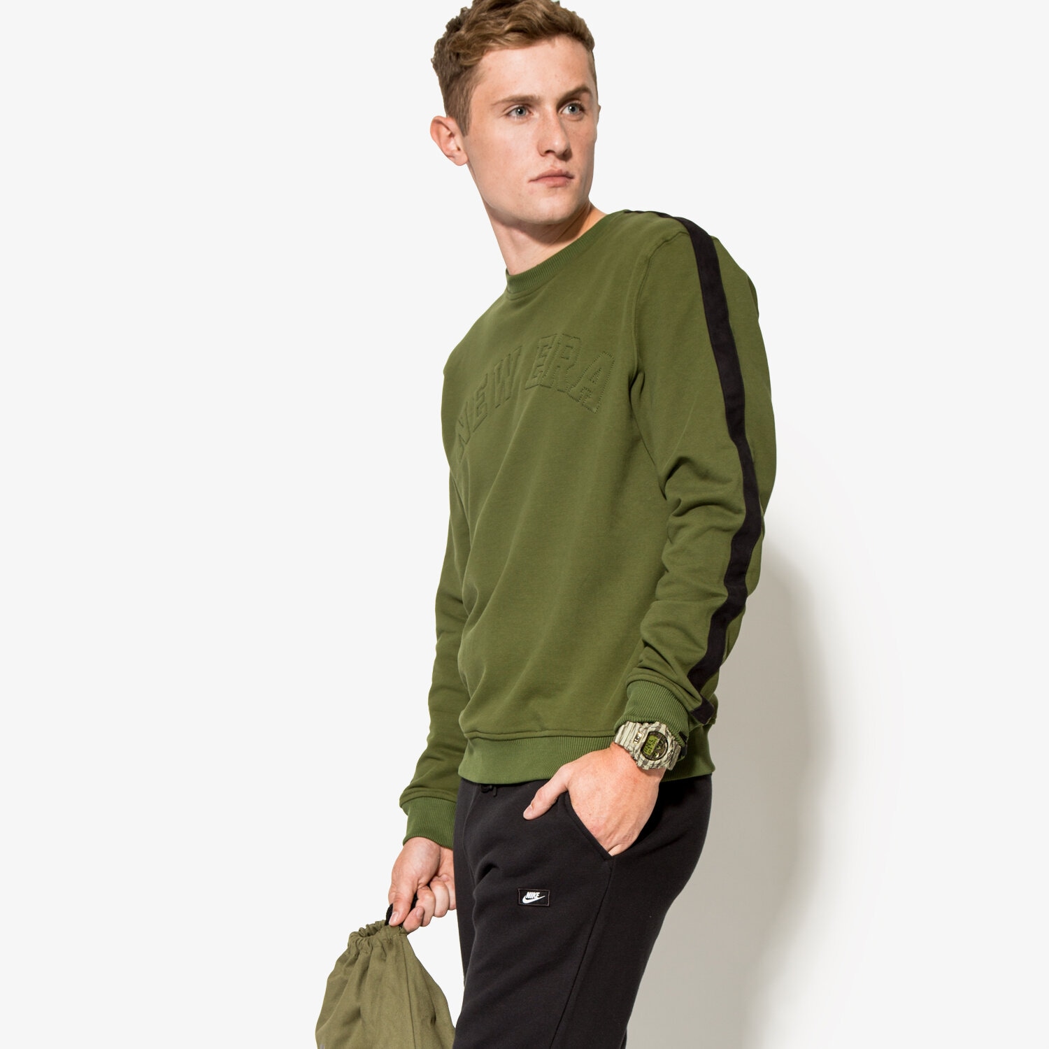 Bluza męska NEW ERA BLUZA CRAFTED CREW NECK 11278205 ZIELONY