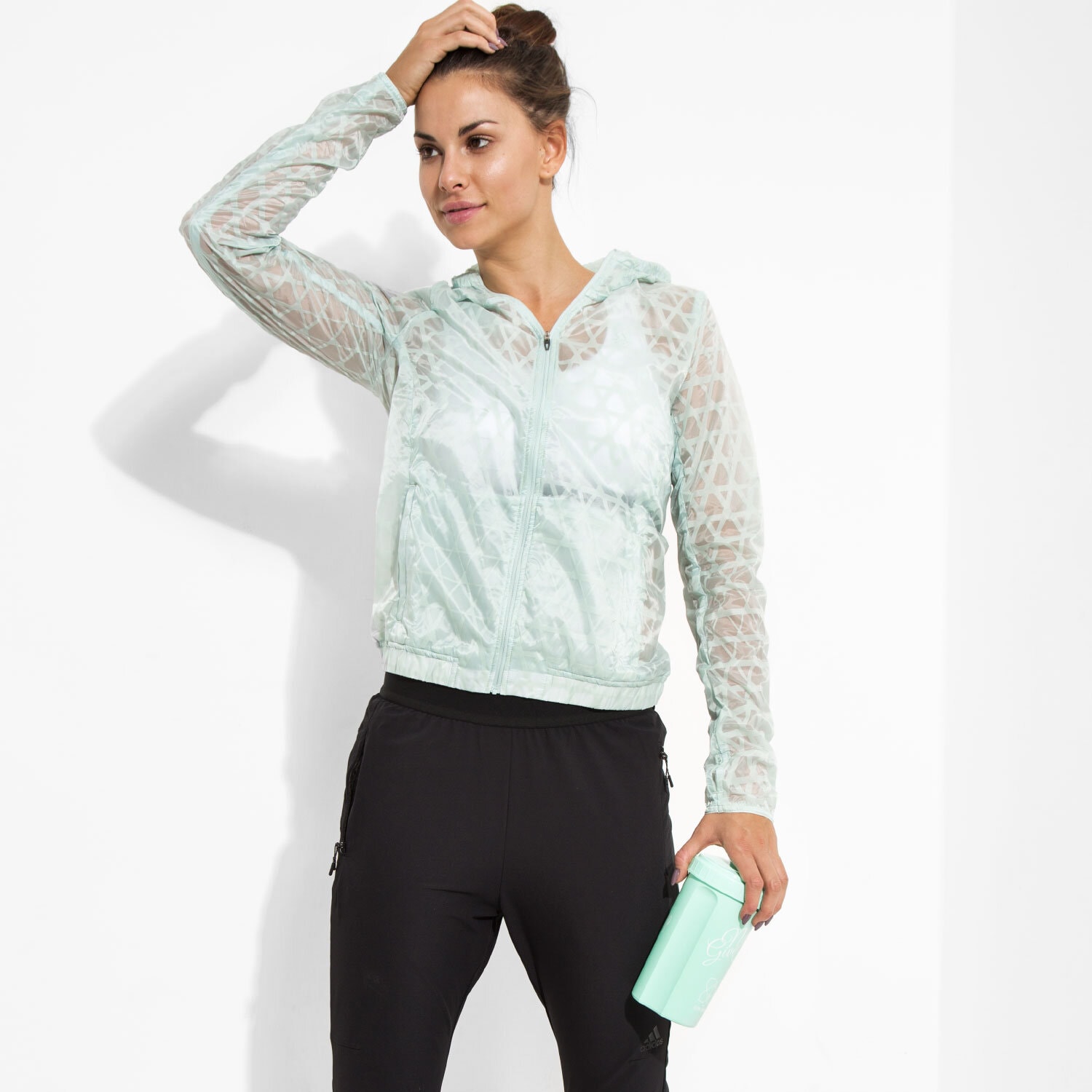 Kurtka wiosenna / jesienna damska ADIDAS KURTKA RUN TRANSP JKT AP8437 ZIELONY