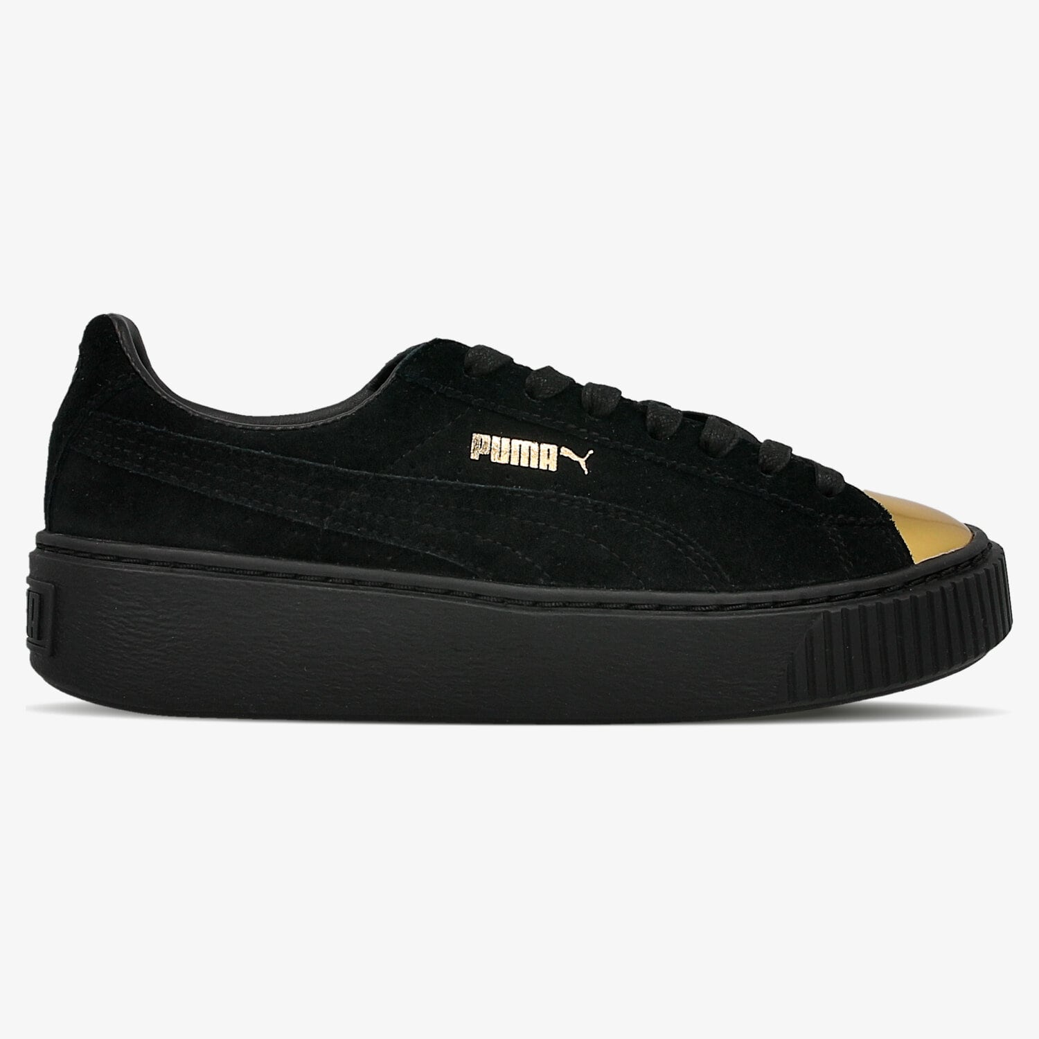 Damskie trampki, tenisówki PUMA SUEDE PLATFORM GOLD 36222202 CZARNY