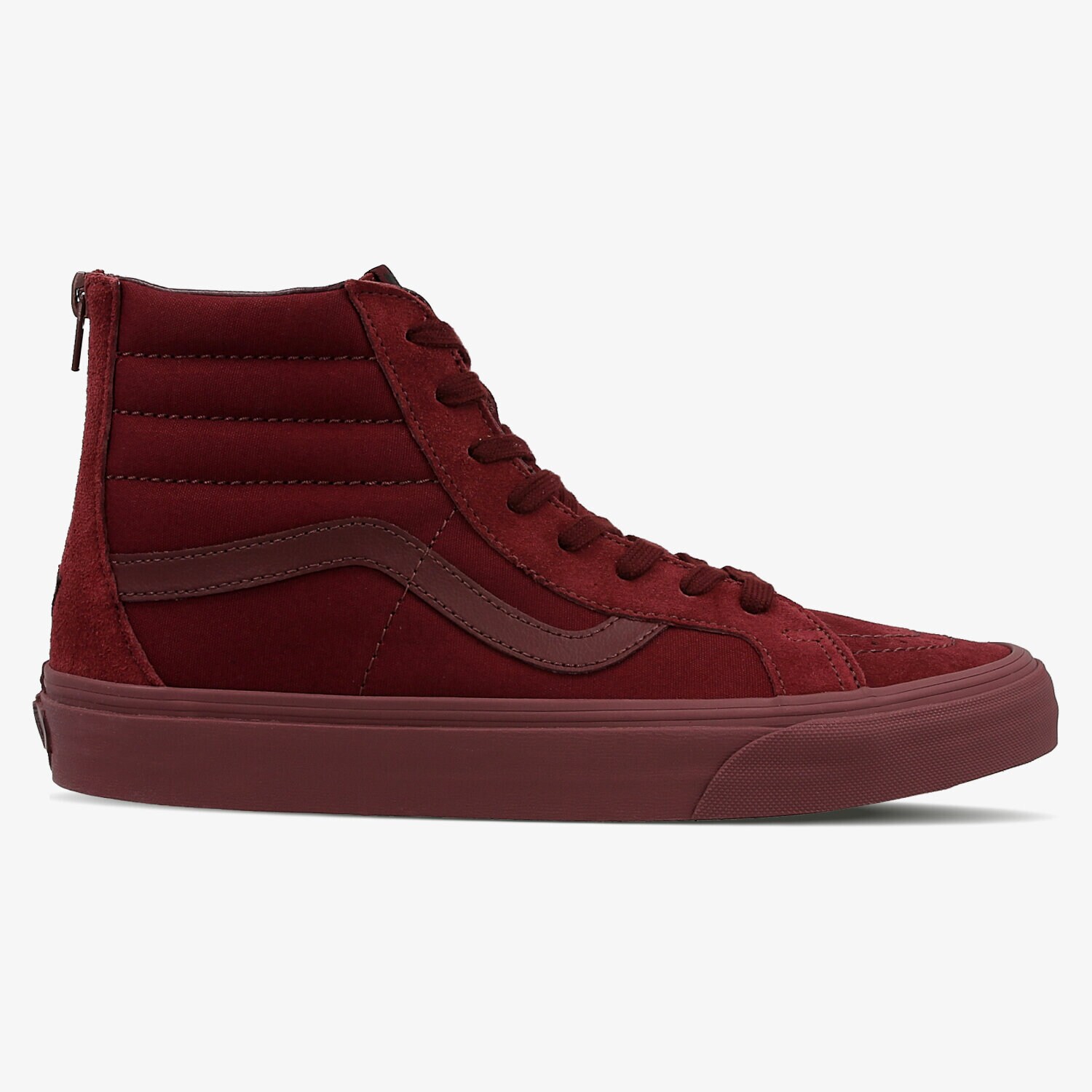 Buty sneakersy męskie VANS SK8-HI REISSUE ZIP V004KYJUW BORDOWY