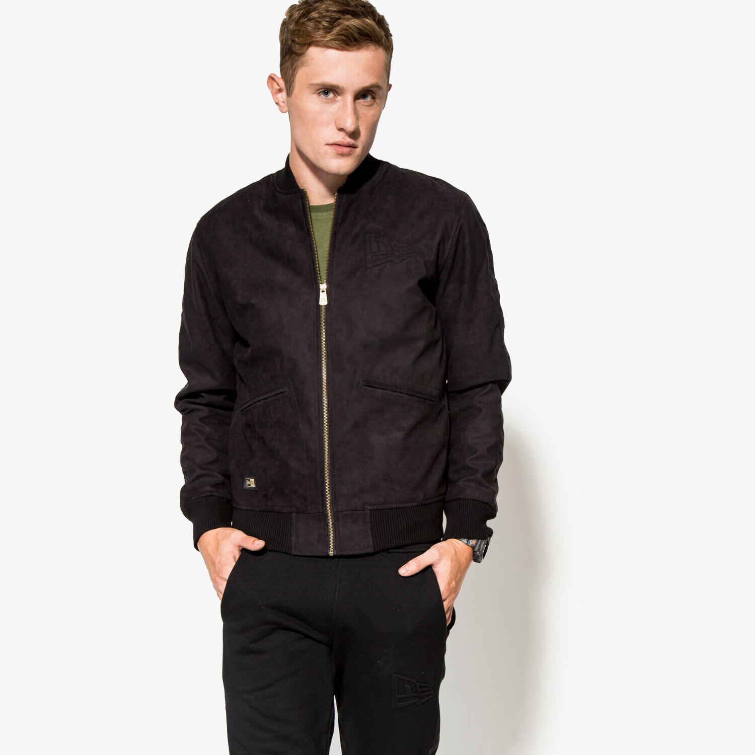 Kurtka zimowa męska NEW ERA KURTKA CRAFTED SUEDE LETTERMAN 11278392 CZARNY