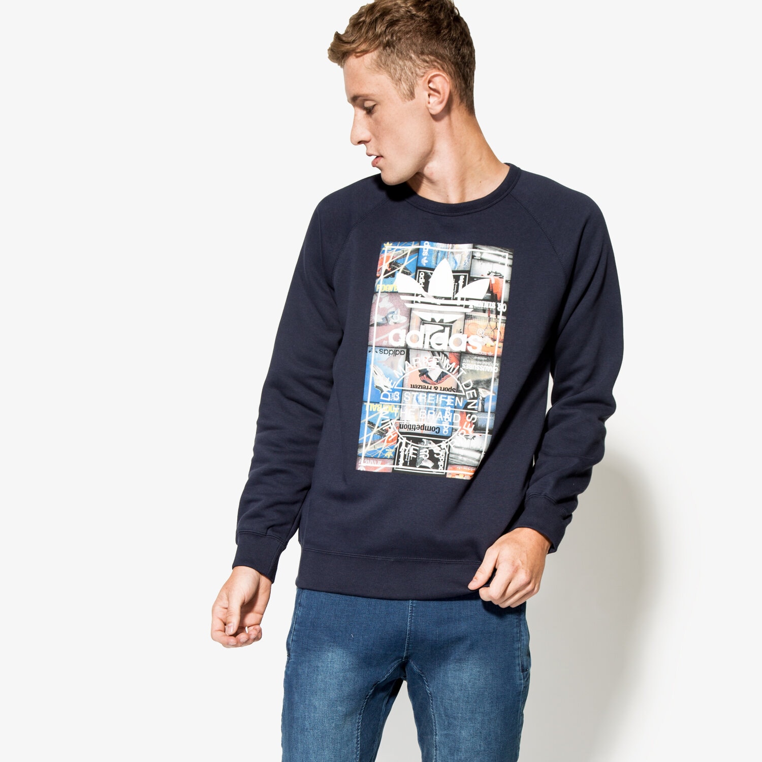 Bluza męska ADIDAS BLUZA BTS CREW AY7799 GRANATOWY