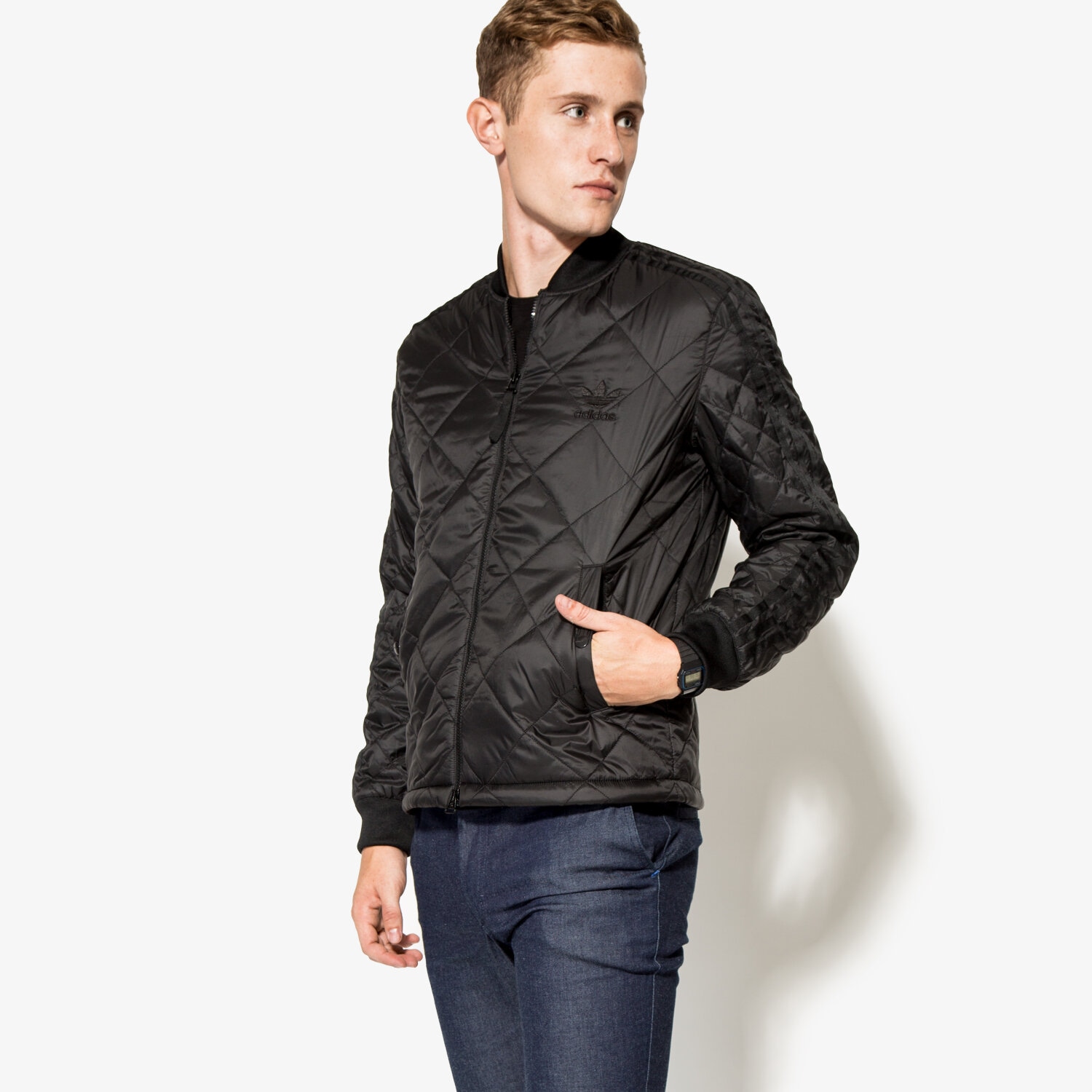 Kurtka zimowa męska ADIDAS KURTKA QUILTED SST AY9145 CZARNY