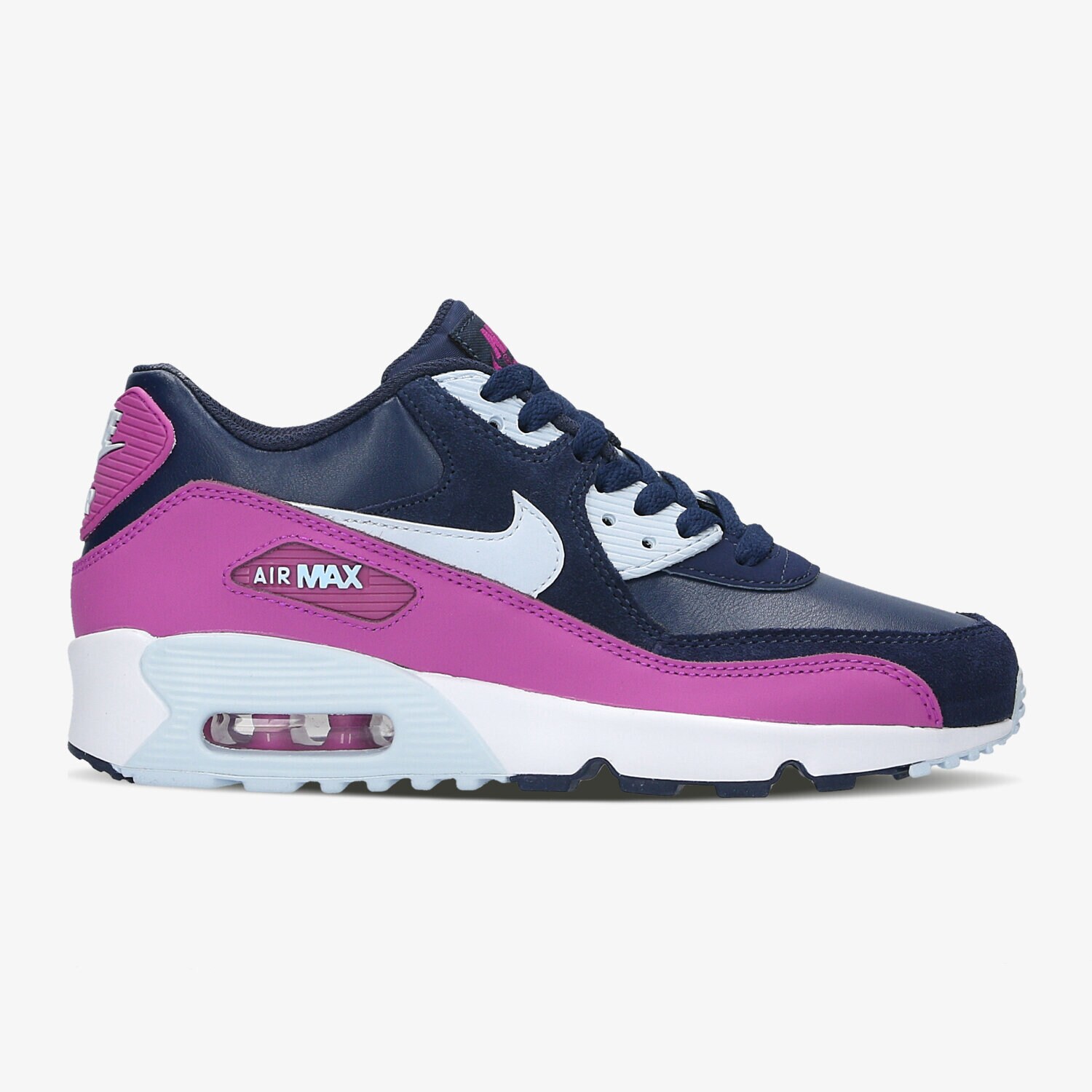 NIKE AIR MAX 90 LEATHER (GS)  833376402 GRANATOWY