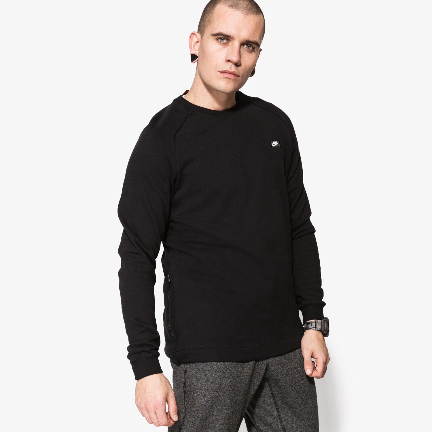 Bluza męska NIKE BLUZA M NSW MODERN CRW FT 805126-010 CZARNY