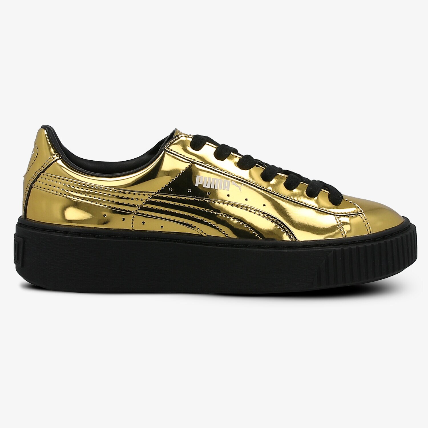 Damskie trampki, tenisówki PUMA BASKET PLATFORM METALLIC HIGH 36233904 ŻÓŁTY