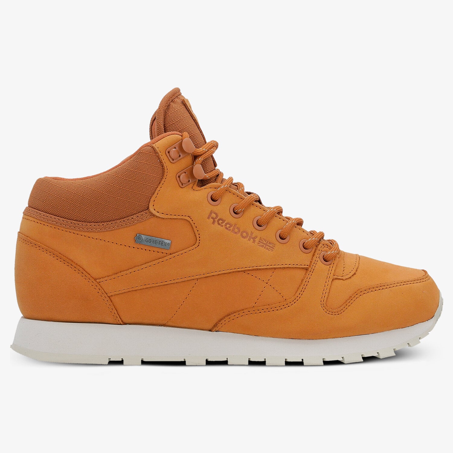 Buty sneakersy męskie REEBOK CL LTHR MID GORETEX AQ9851 BRĄZOWY