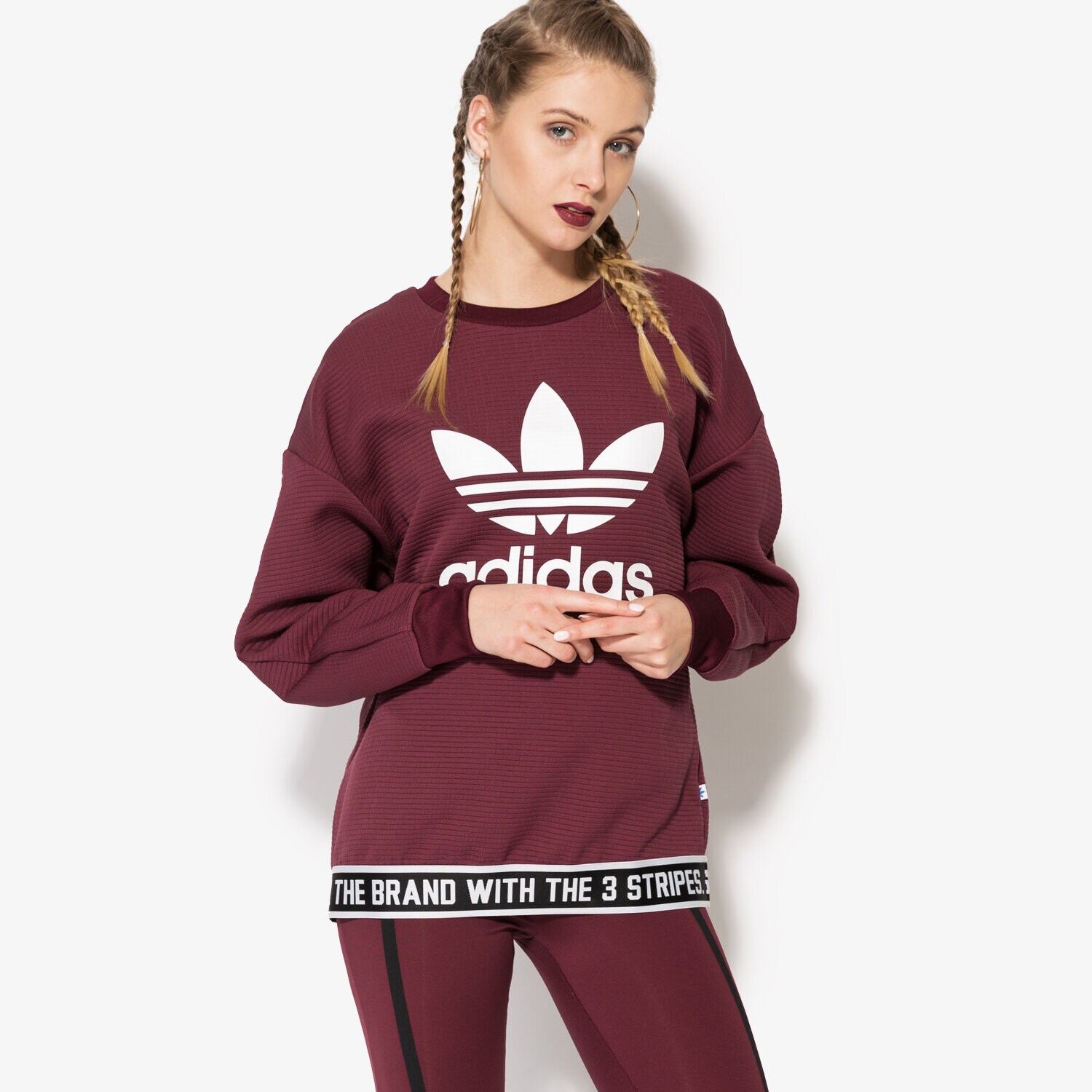 Bluza damska ADIDAS BLUZA TRF SWEATSHIRT AY8936 BORDOWY