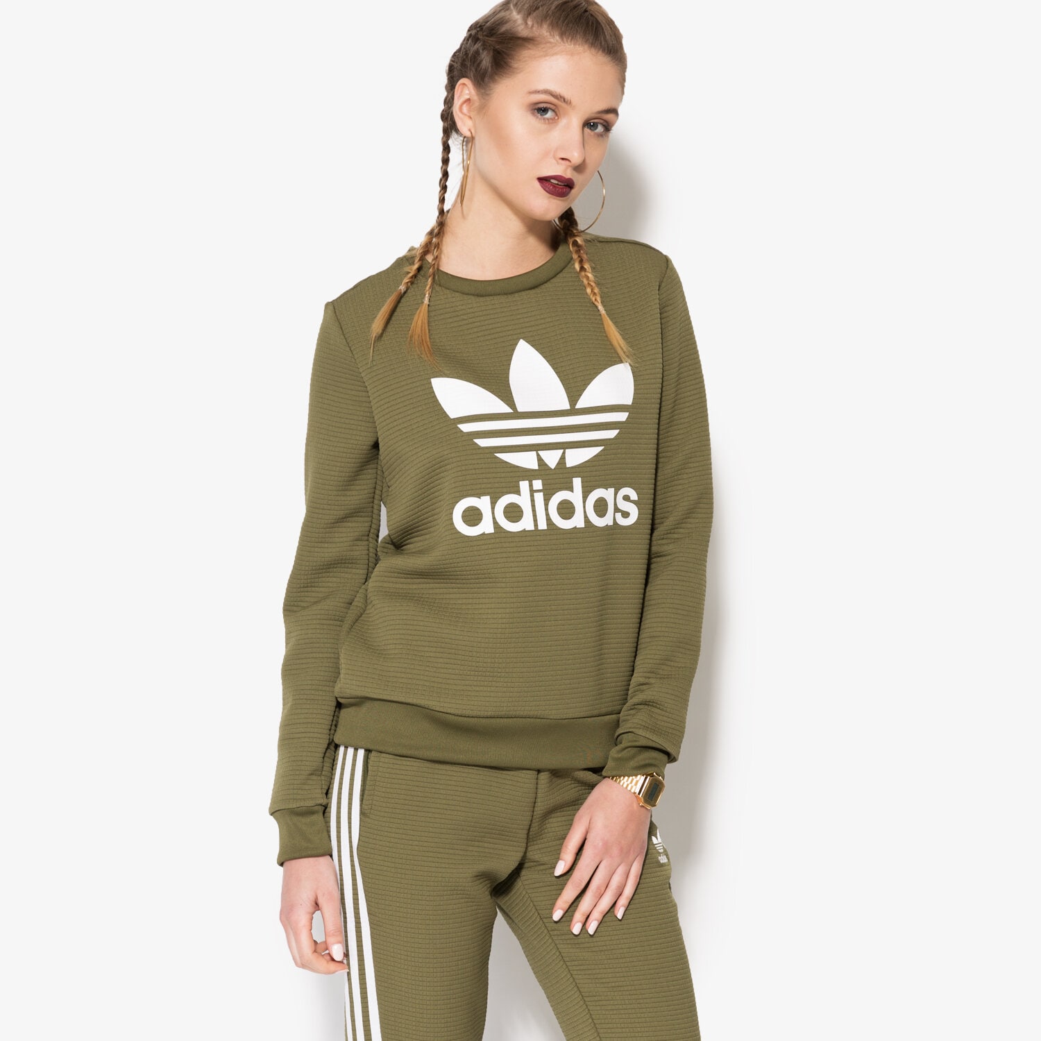 Bluza damska ADIDAS BLUZA TRF CREW SWEATE AY8940 KHAKI