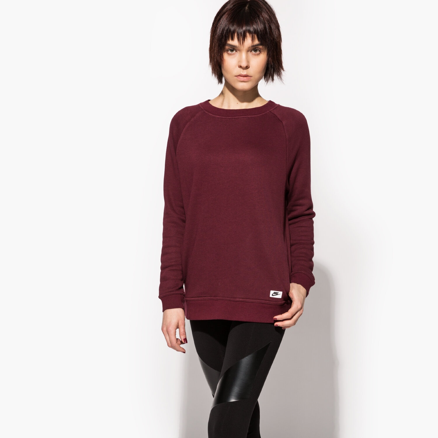 Bluza damska NIKE BLUZA MODERN CRW 803595681 BORDOWY