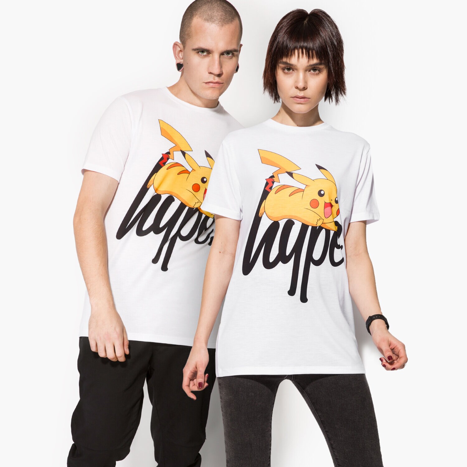 Koszulka, t-shirt damski HYPE T-SHIRT SS PIKACHU SCRIPT HPOK001 BIAŁY