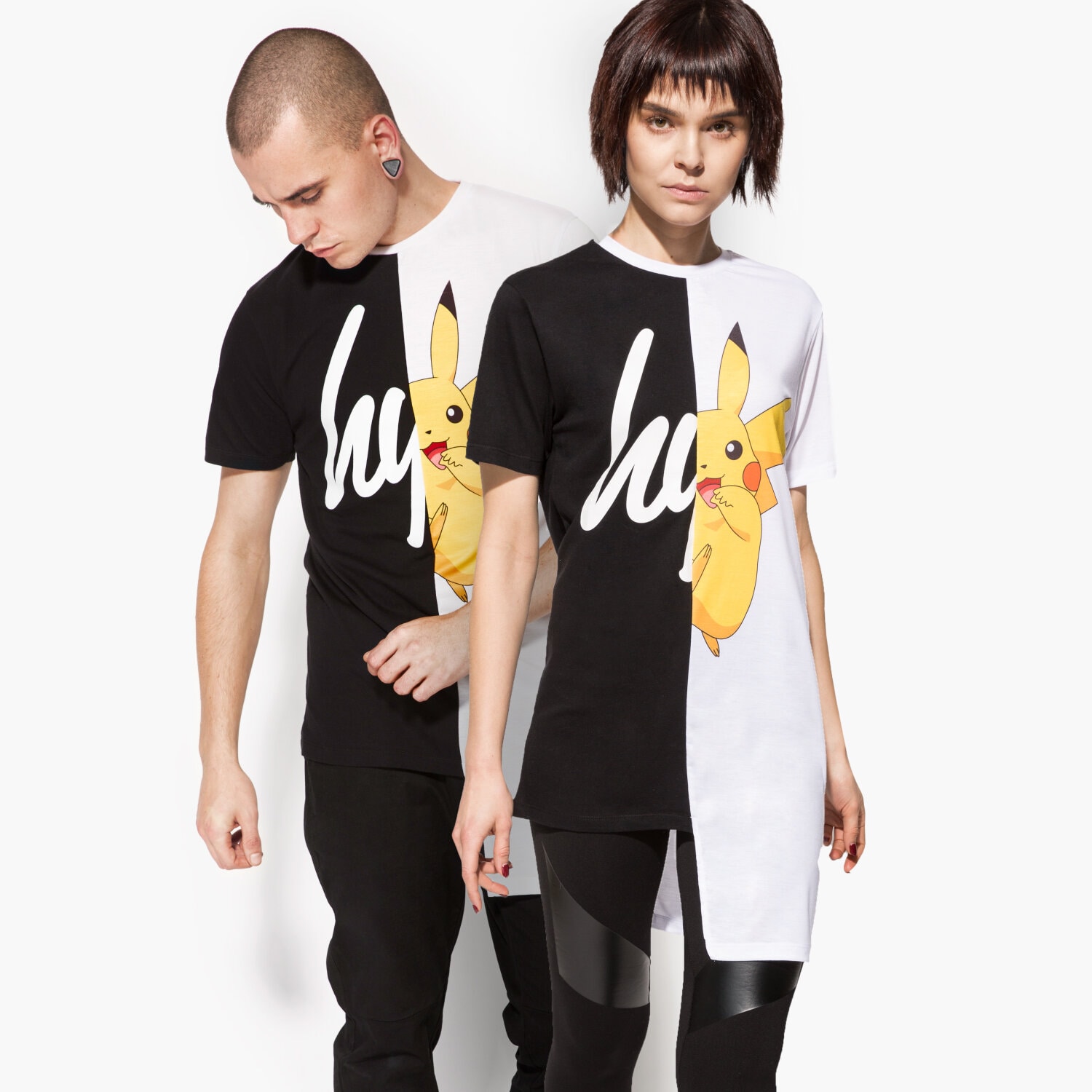 Koszulka, t-shirt damski HYPE T-SHIRT SS PIKA HALF HPOK012 CZARNY