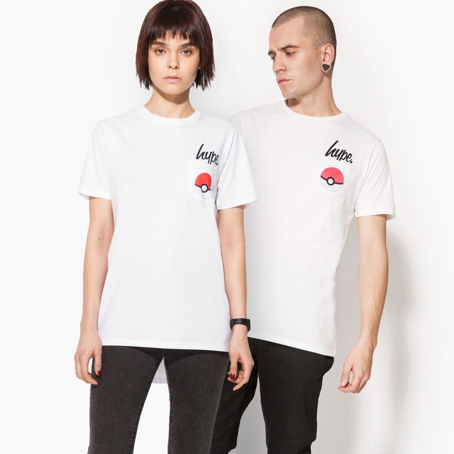 Koszulka, t-shirt damski HYPE T-SHIRT SS POKEBALL POCKET HPOK007 BIAŁY