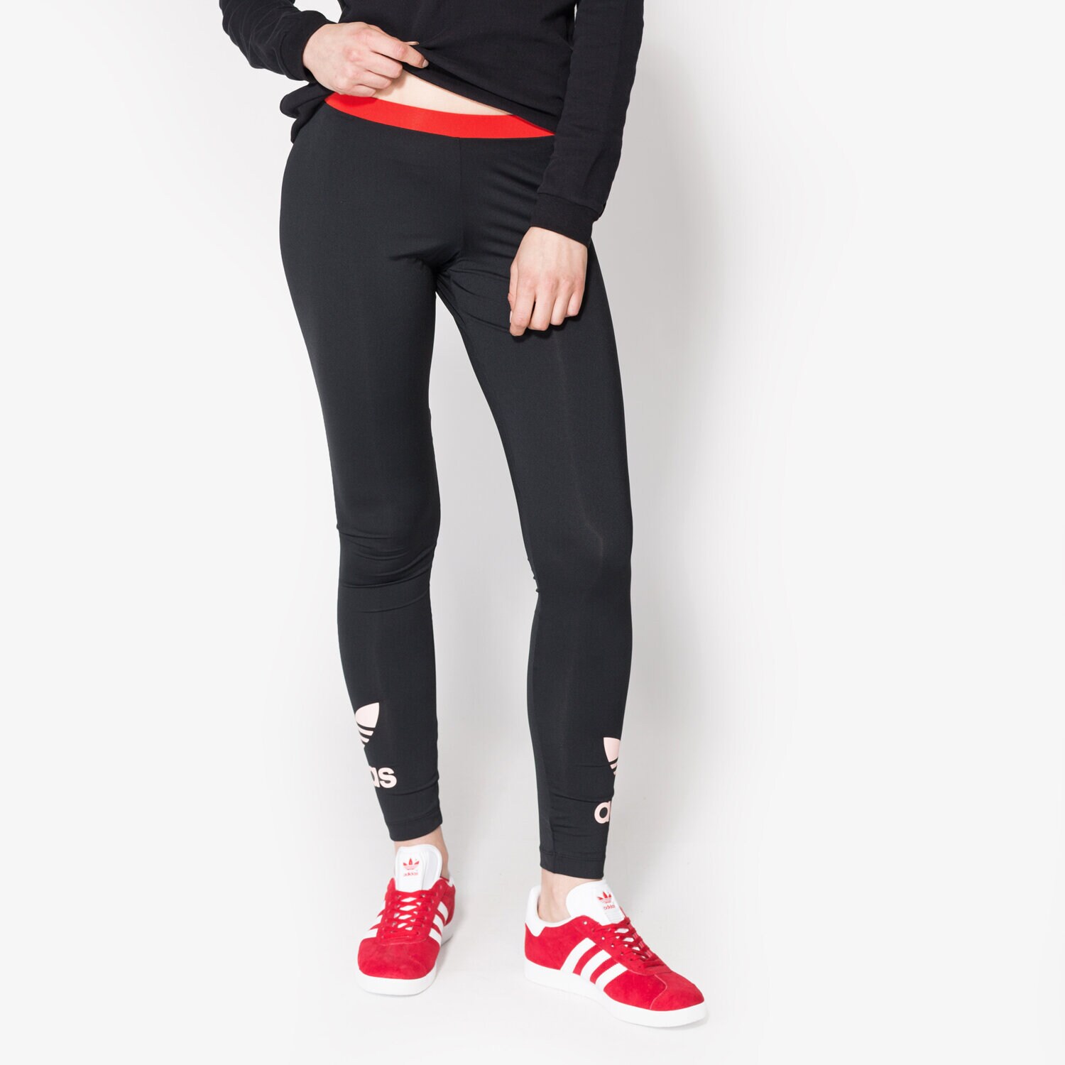 Spodnie sportowe damskie ADIDAS LEGGINGS TREFOIL BJ8354 CZARNY