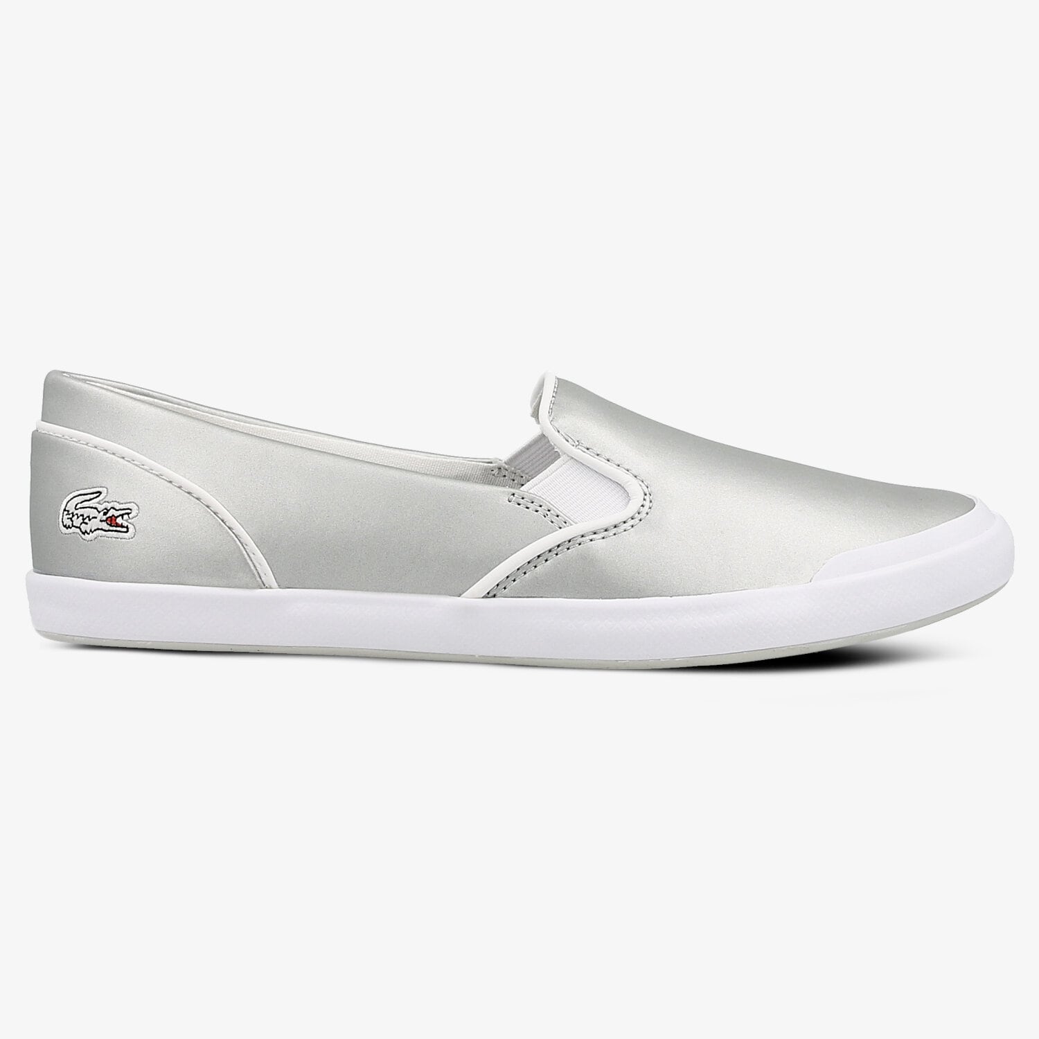 Damskie trampki, tenisówki LACOSTE LANCELLE SLIP ON 117 2 733CAW1036334 SREBRNY