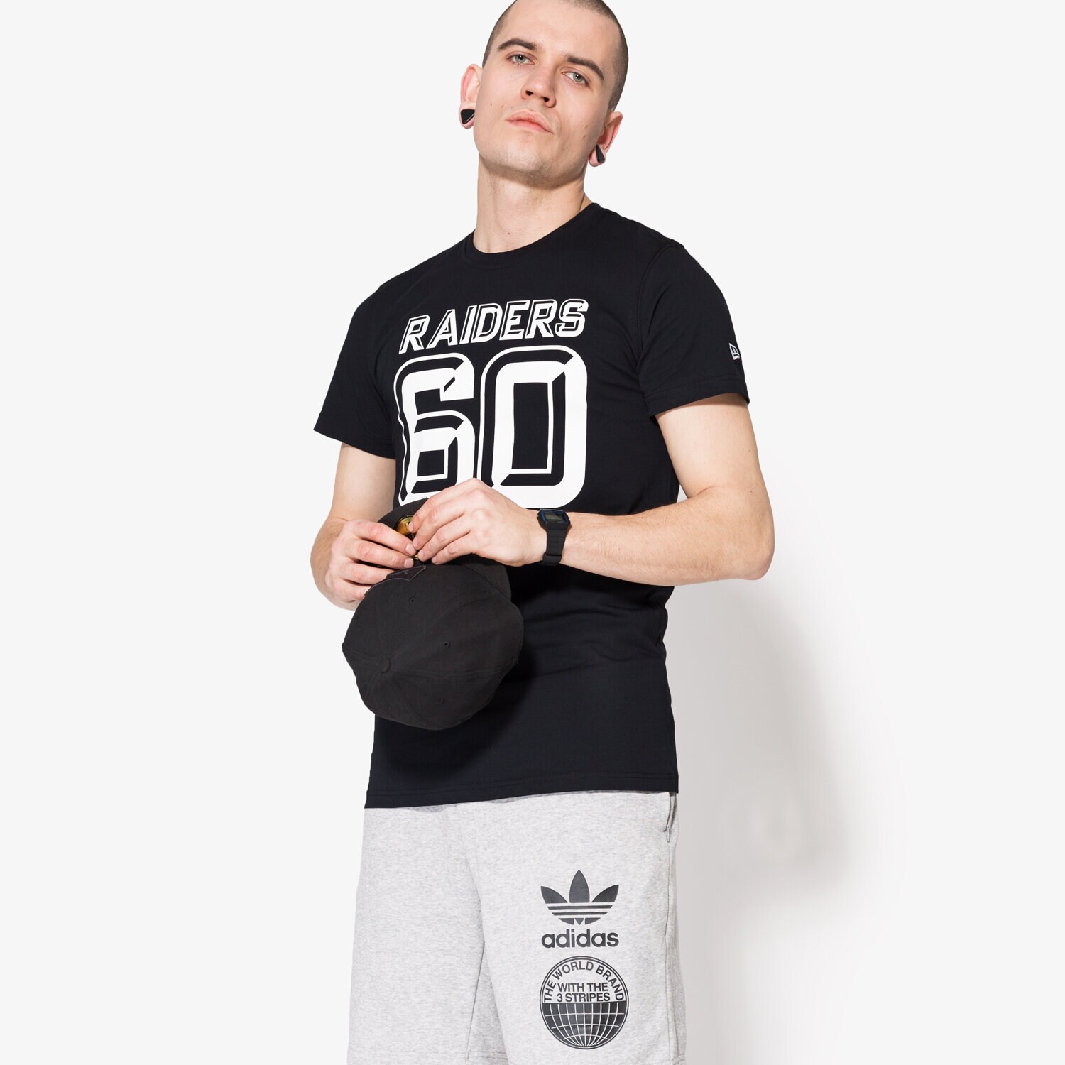 Koszulka, t-shirt sportowy męski NEW ERA KOSZULKA NFL 3D NUMBER TEE OAK RAIDERS BLK 11372509 CZARNY