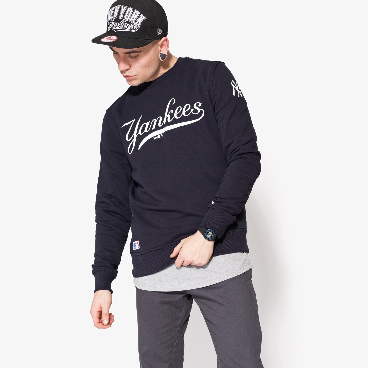 Bluza męska NEW ERA BLUZA TEAM MLB CREW NECK NY YANKEES NVY 11372461 GRANATOWY