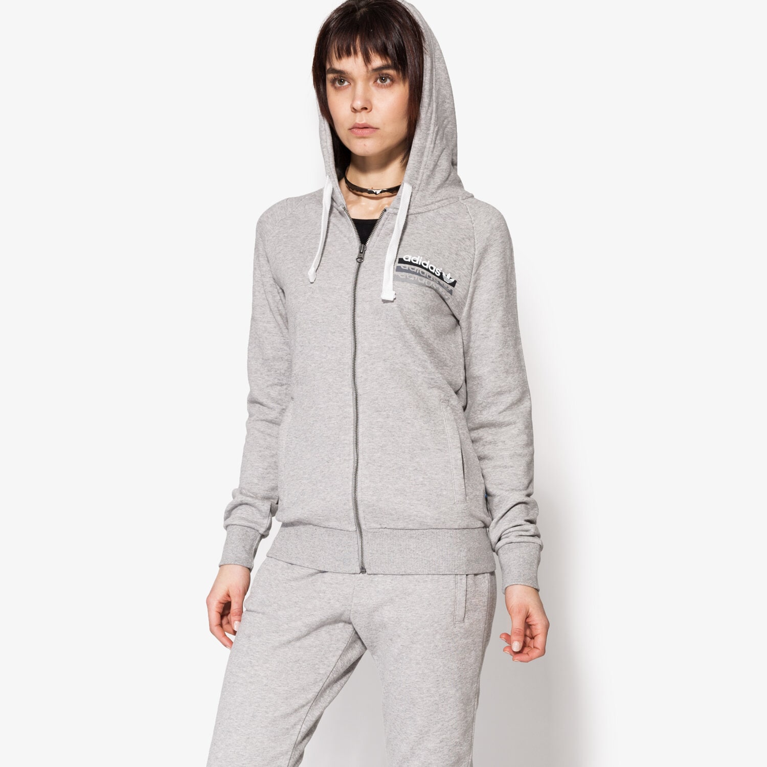 Bluza damska ADIDAS BLUZA FZ HOODIE FT BK5807 SZARY