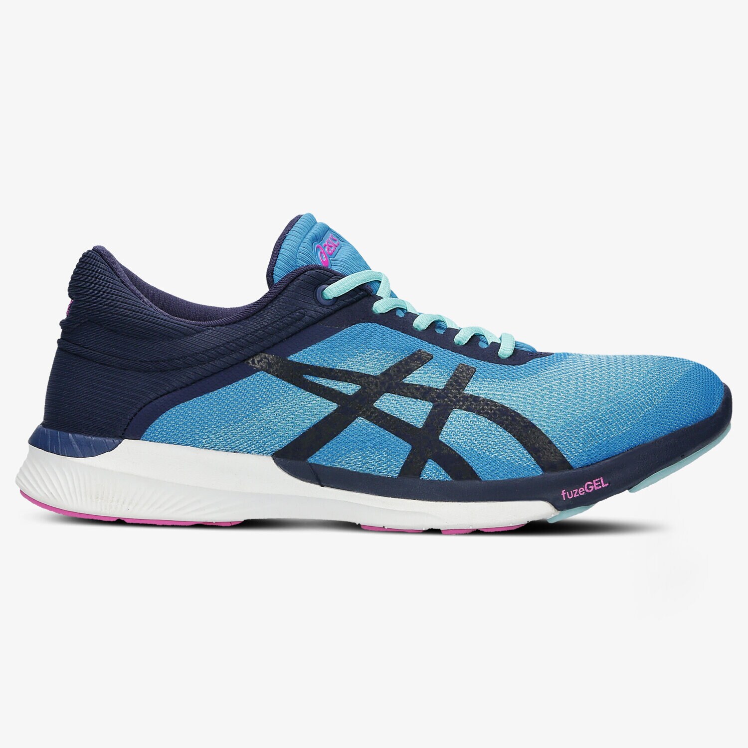 Buty sneakersy damskie ASICS FUZEX RUSH T768N4349 NIEBIESKI