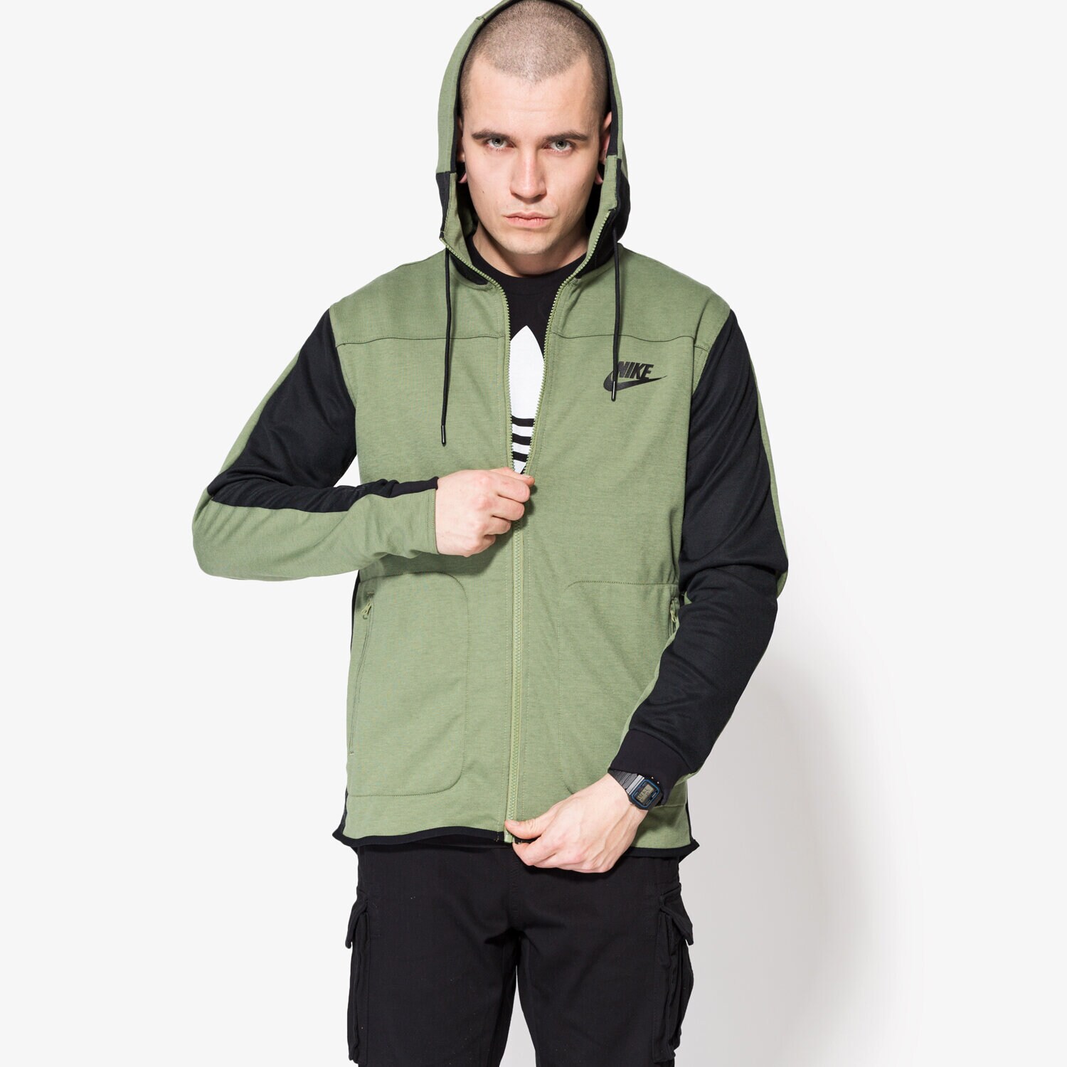Bluza męska NIKE BLUZA NSW AV15 HOODIE FZ FLC 804852387 ZIELONY