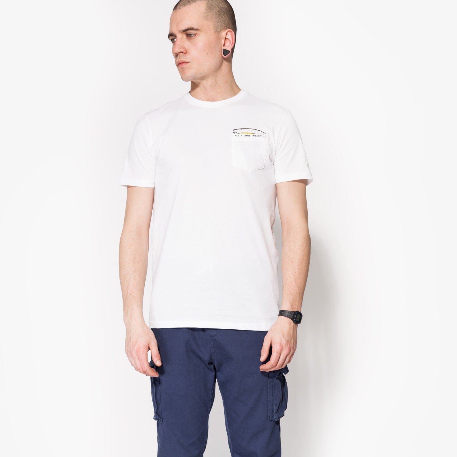 Koszulka, t-shirt sportowy męski CONFRONT T-SHIRT SS PIZZA CF17TSM61001 BIAŁY