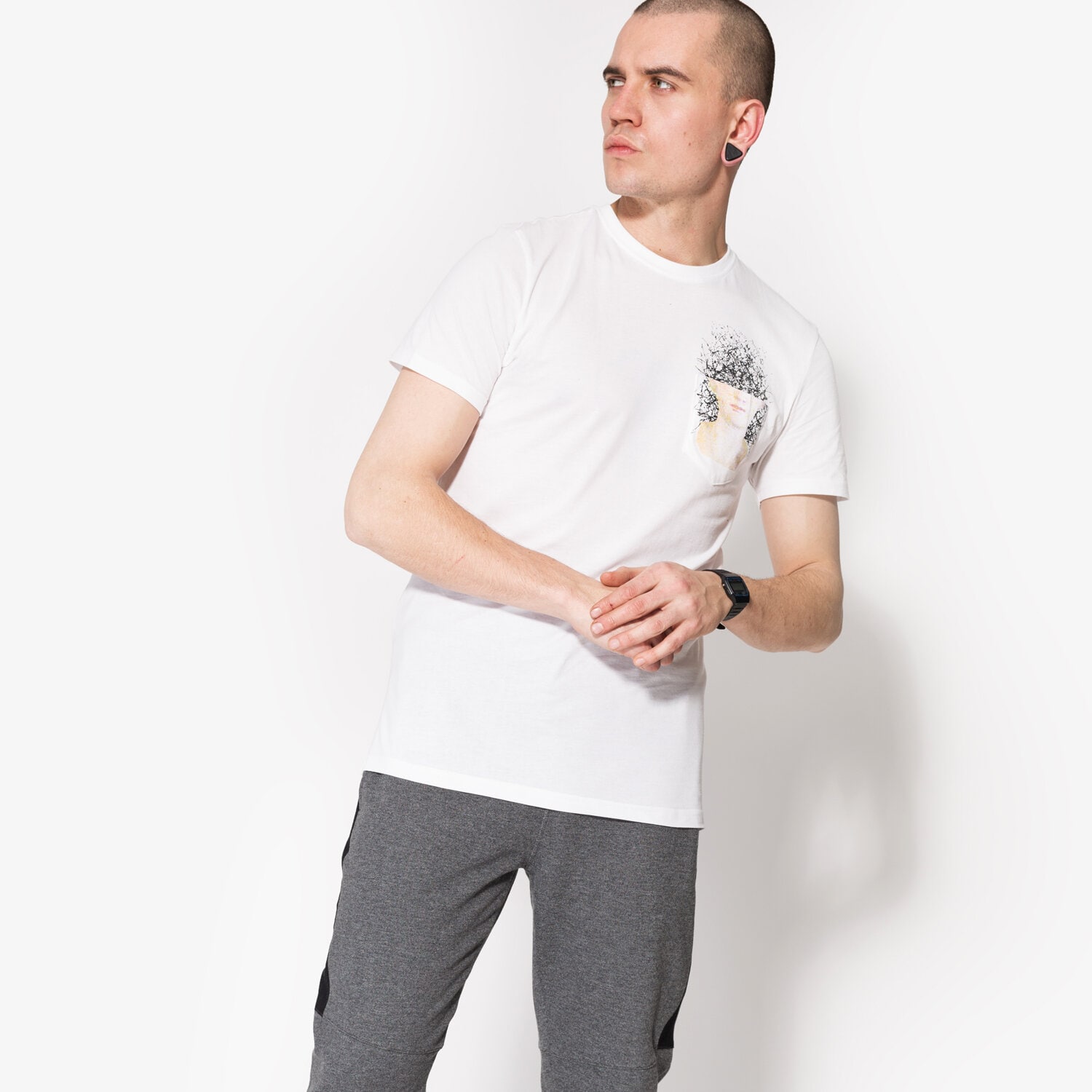Koszulka, t-shirt sportowy męski CONFRONT T-SHIRT SS SCULPTURE CF17TSM64001 BIAŁY