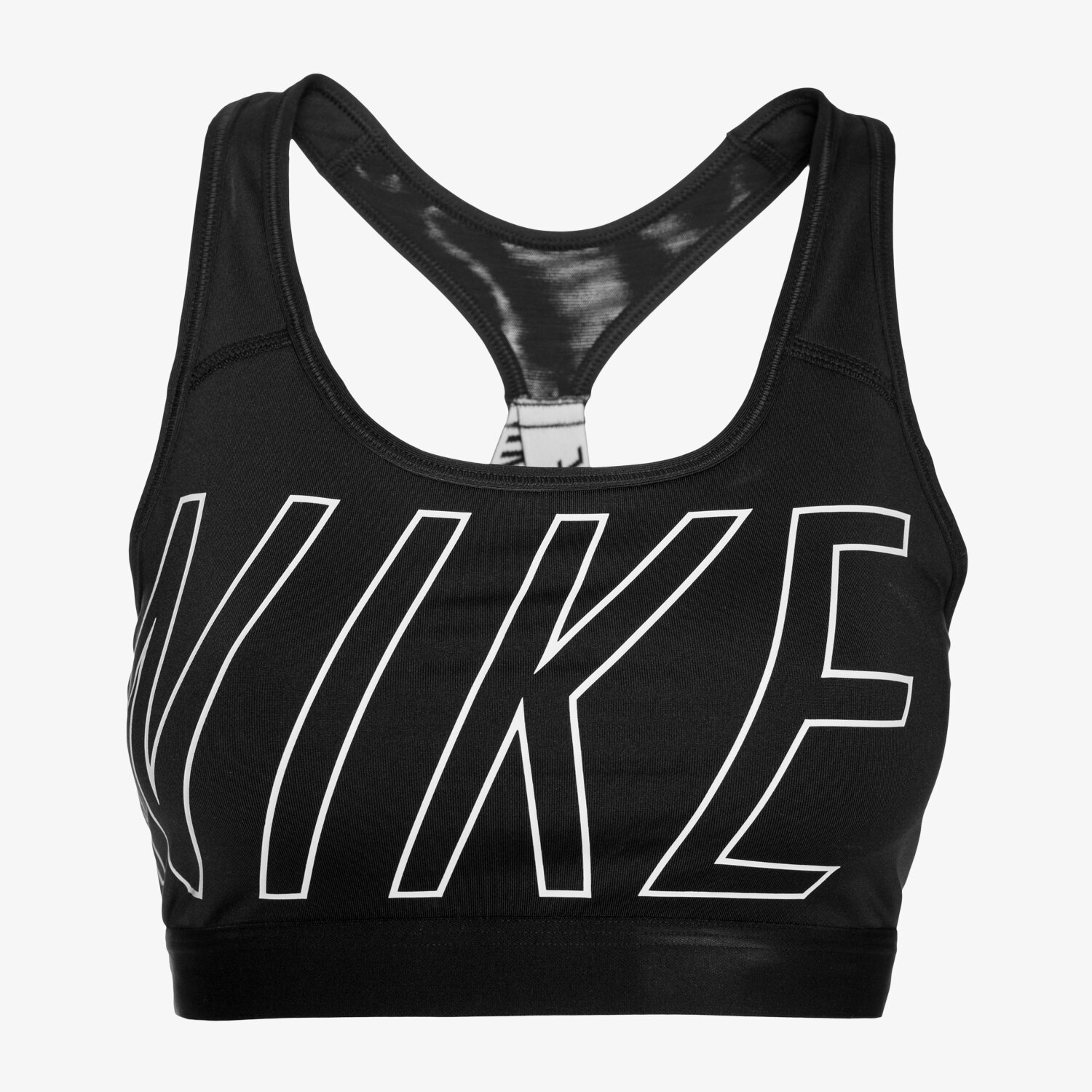 Koszulka, t-shirt damski NIKE BRA PRO CLASSIC LOGO READ 847570010 CZARNY