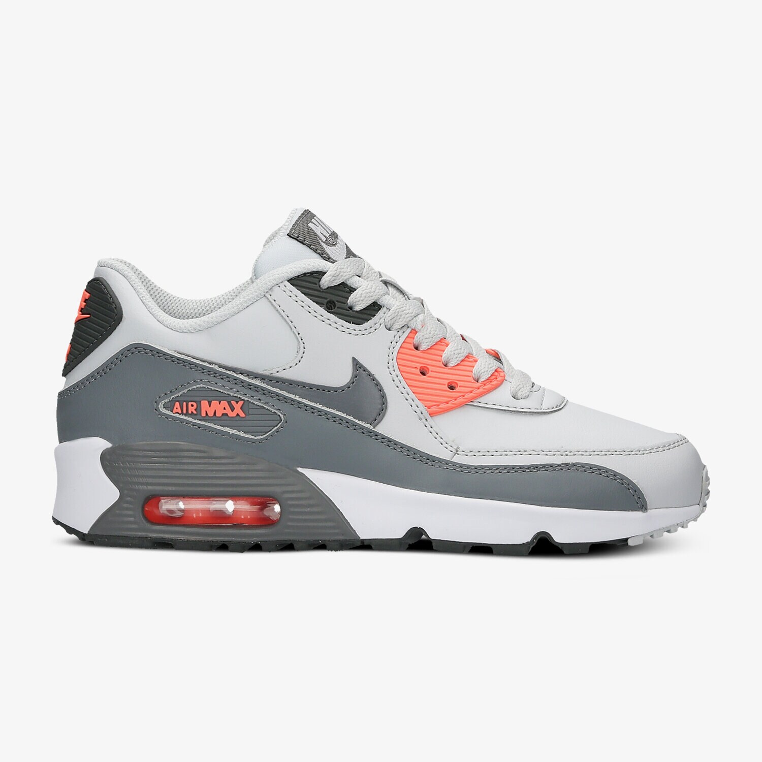 Buty sneakersy dla dzieci NIKE AIR MAX 90 LEATHER (GS)  833376006 SZARY