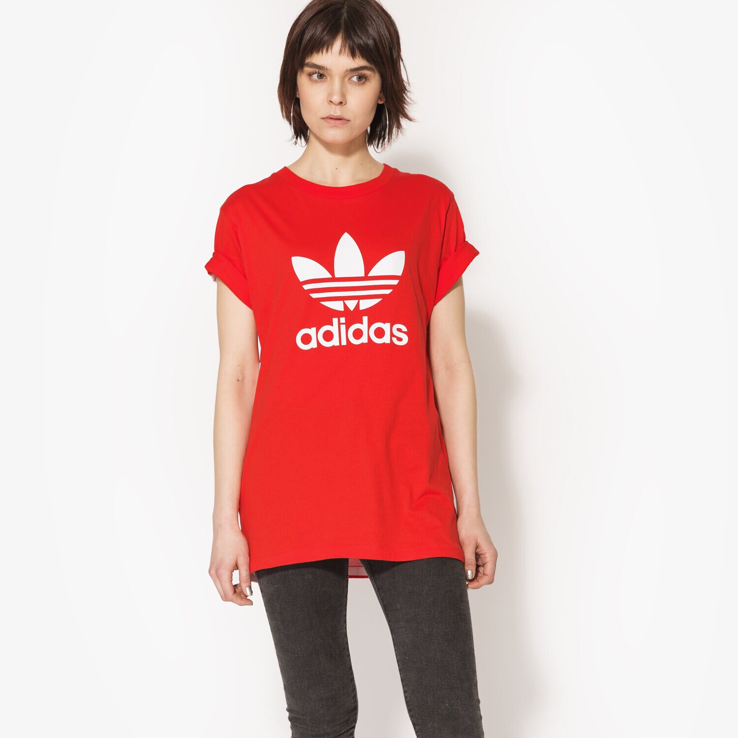 Koszulka, t-shirt damski ADIDAS T-SHIRT SS BF TREFOIL BJ8285 CZERWONY
