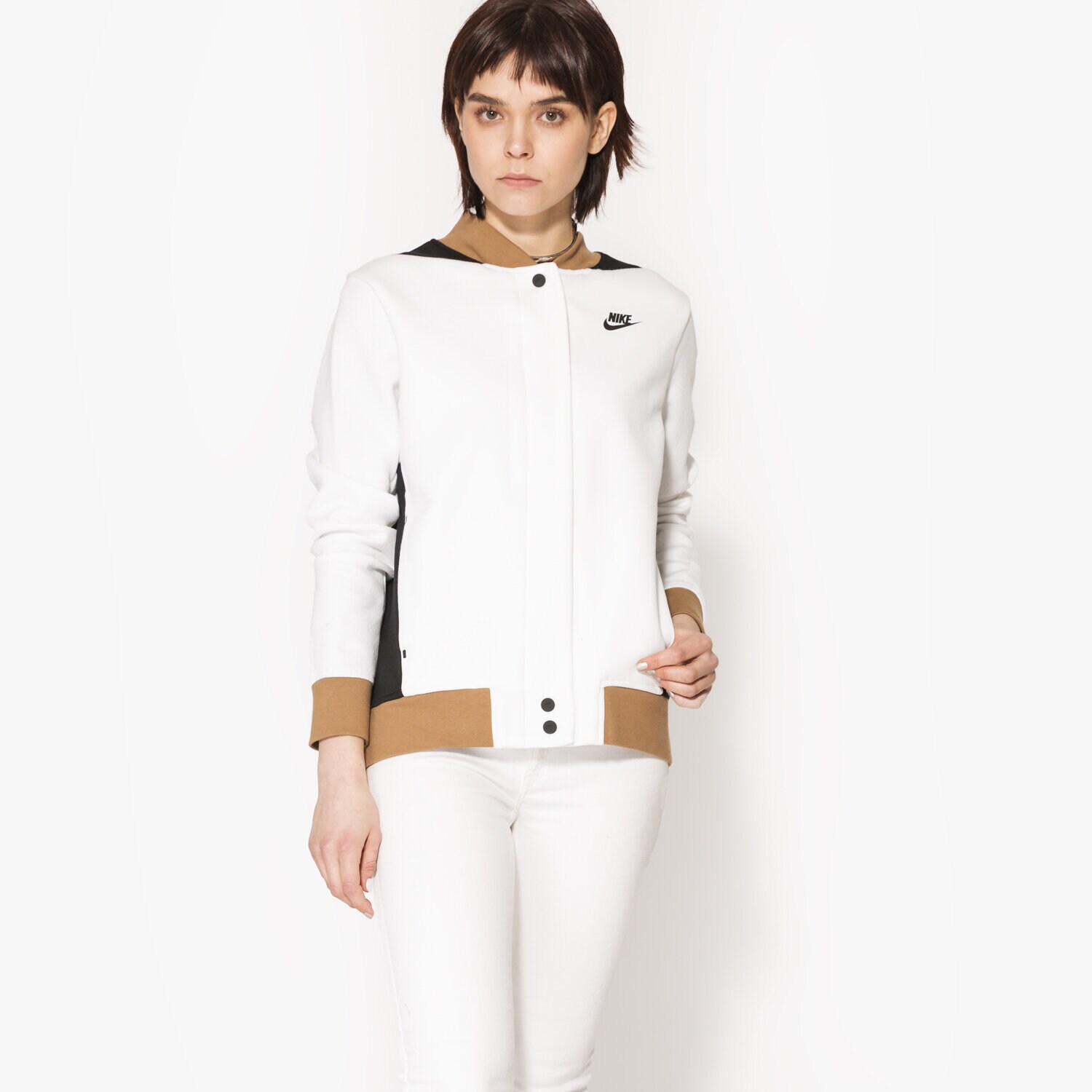 Kurtka wiosenna / jesienna damska NIKE KURTKA SOFTSHEL NSW TCH FLC DSTRYR JKT 835544100 BIAŁY