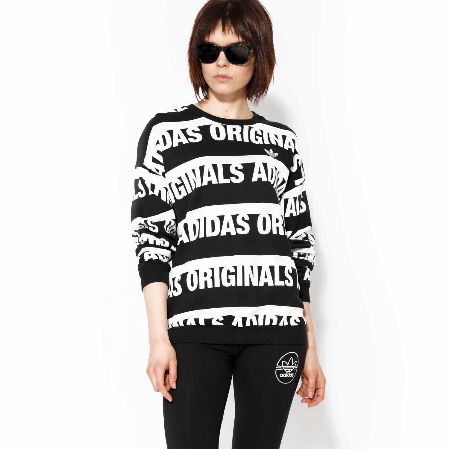 Bluza damska ADIDAS BLUZA TREFOIL SWEATER BJ8297 CZARNY